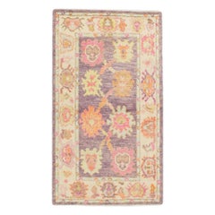Tappeto Oushak Orientale annodato a mano Turco Oushak 2'11" x 5'2" #808