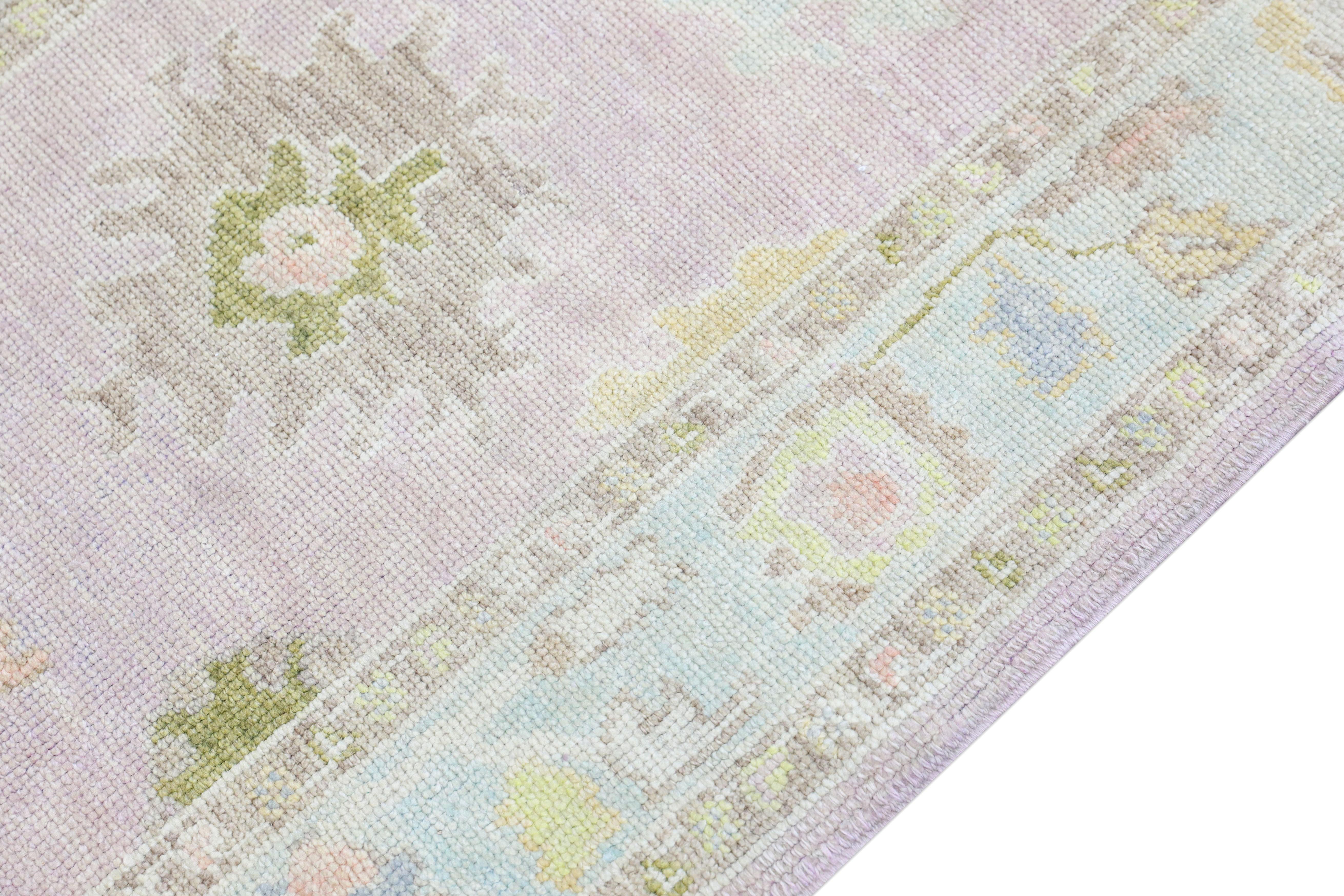 Hand-Knotted Oushak Rug Oriental Hand Knotted Turkish Oushak 2'11