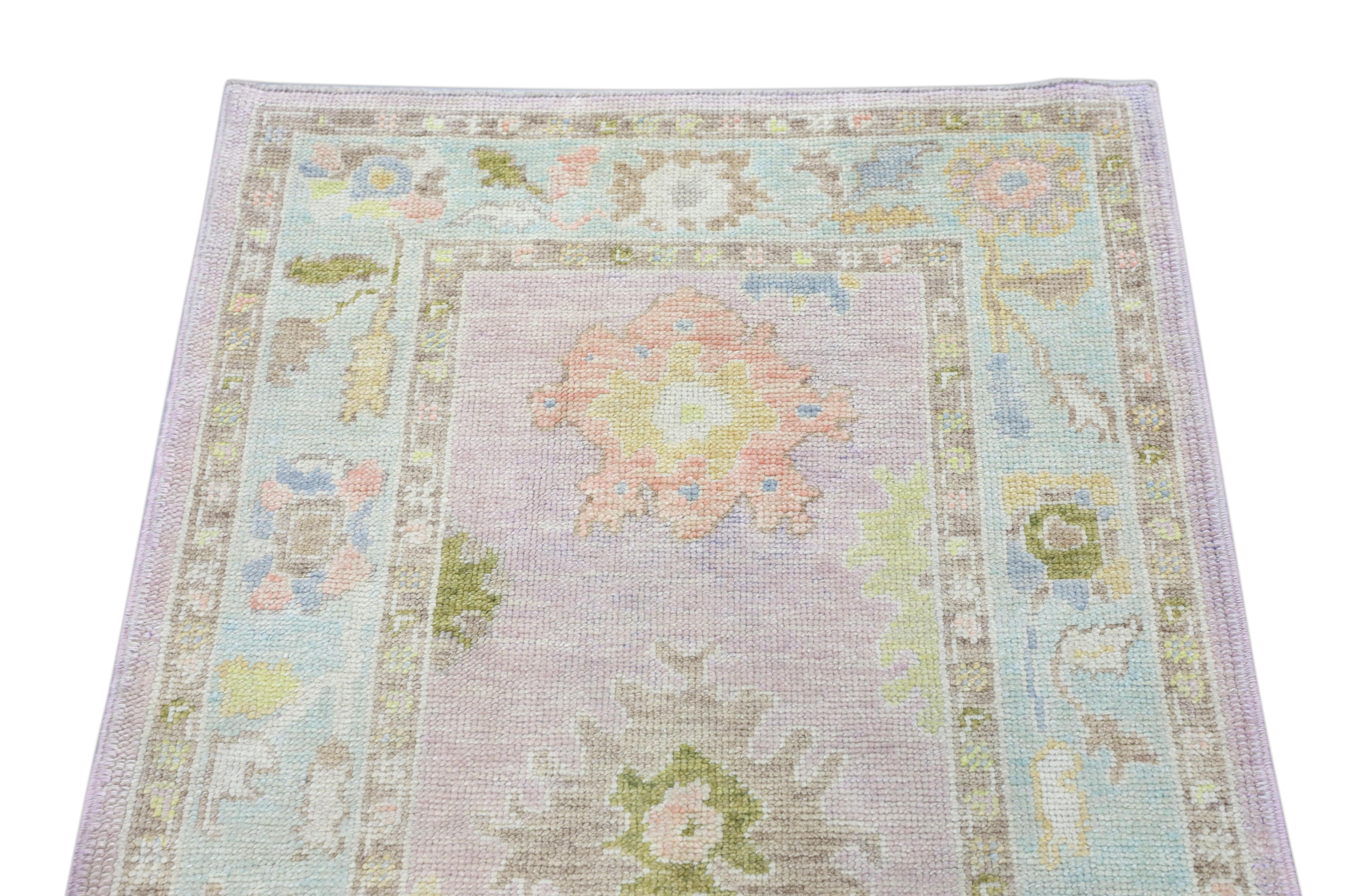 Oushak Rug Oriental Hand Knotted Turkish Oushak 2'11