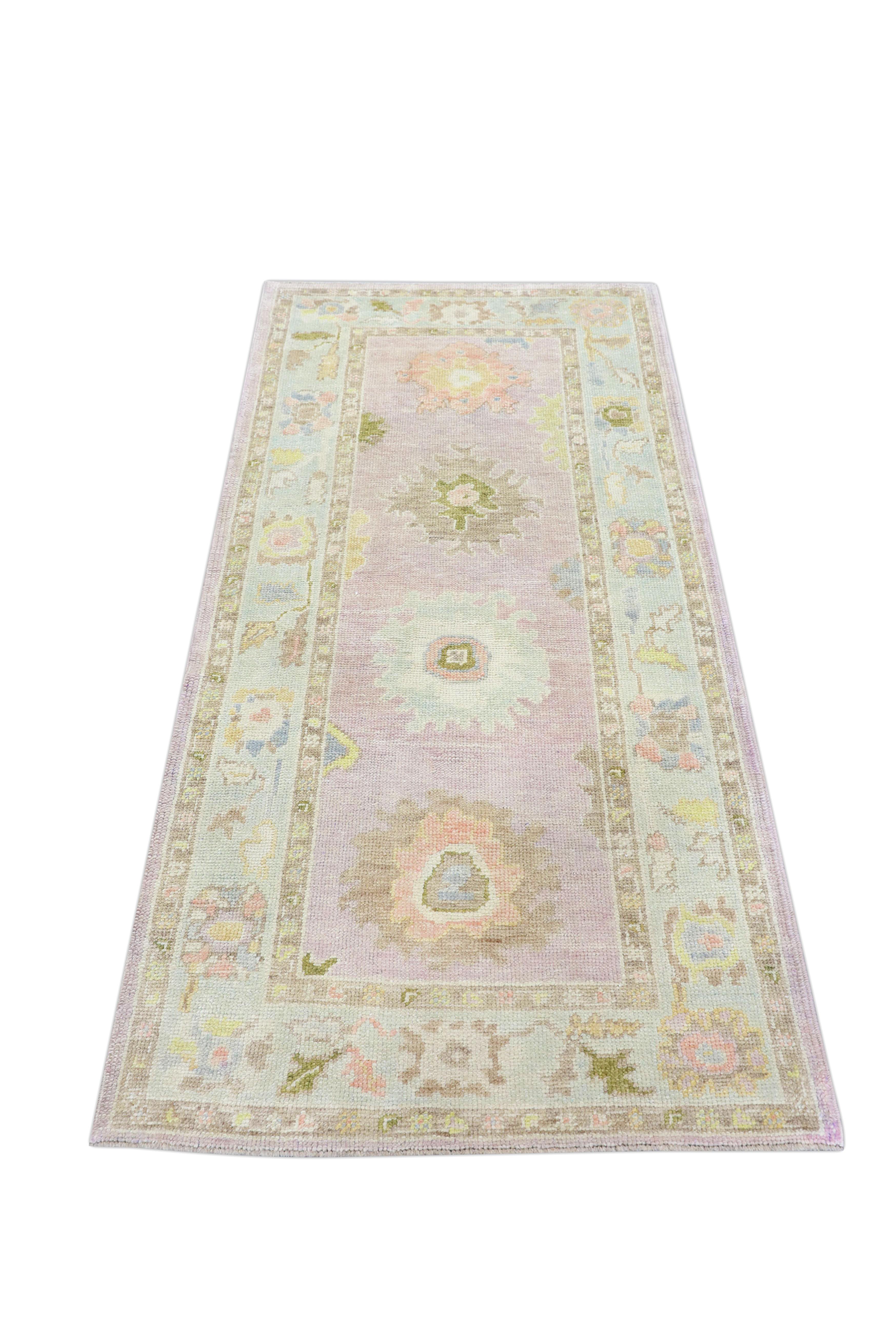 Contemporary Oushak Rug Oriental Hand Knotted Turkish Oushak 2'11