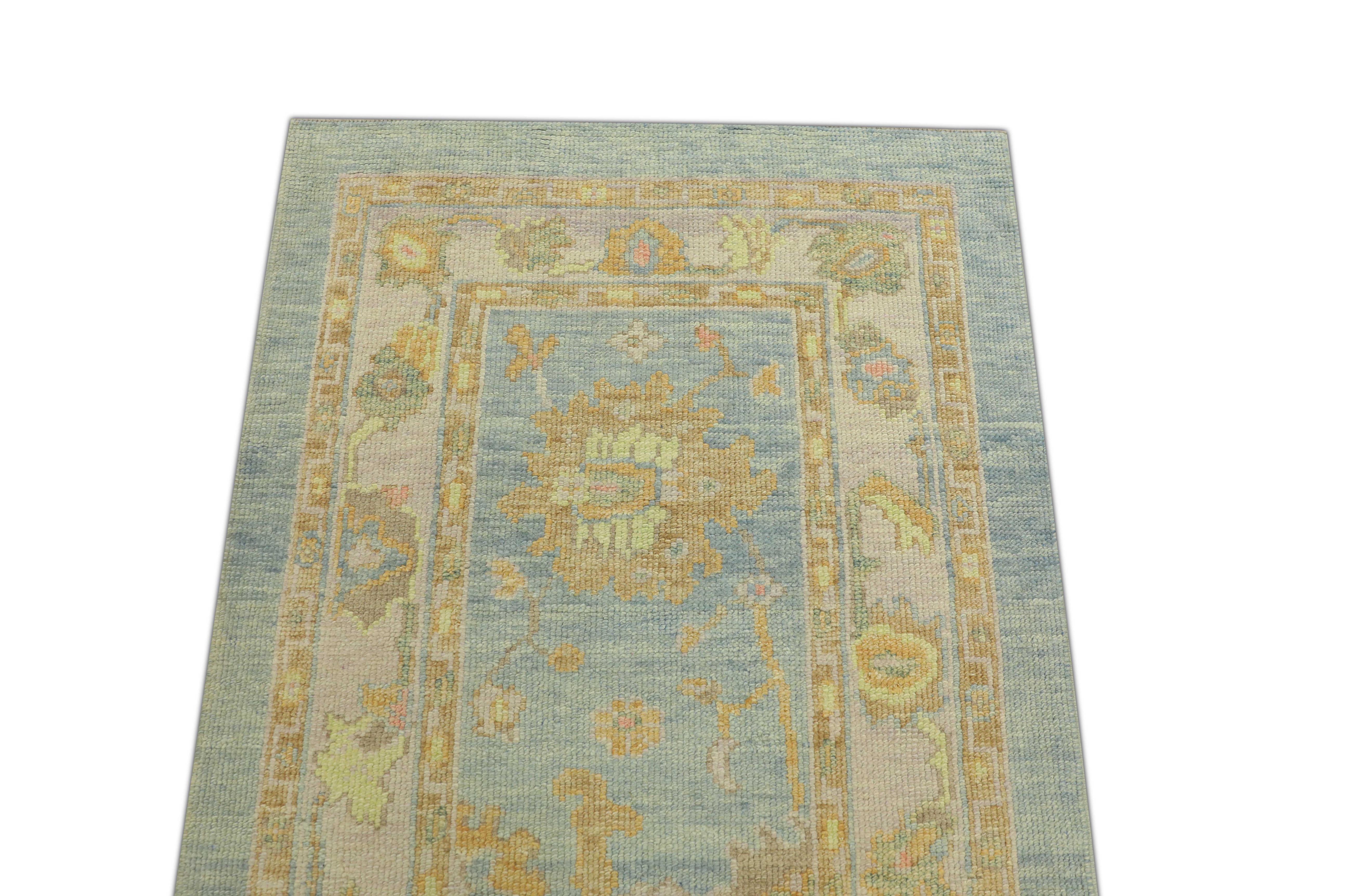 Oushak Rug Oriental Hand Knotted Turkish Oushak 2'11