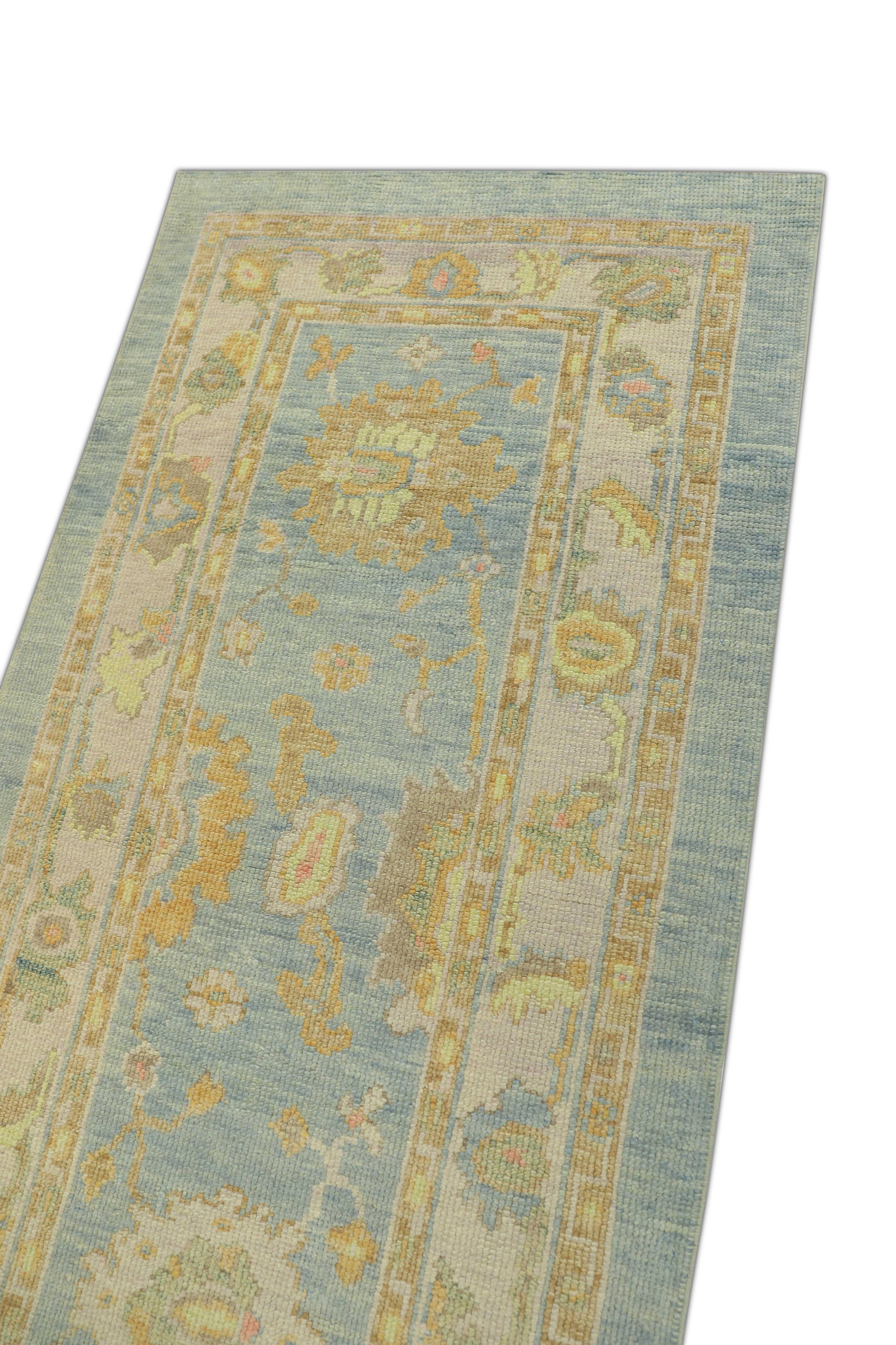 Contemporary Oushak Rug Oriental Hand Knotted Turkish Oushak 2'11