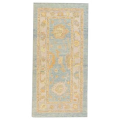 Oushak Rug Oriental Hand Knotted Turkish Oushak 2'11" x 6'1" #945