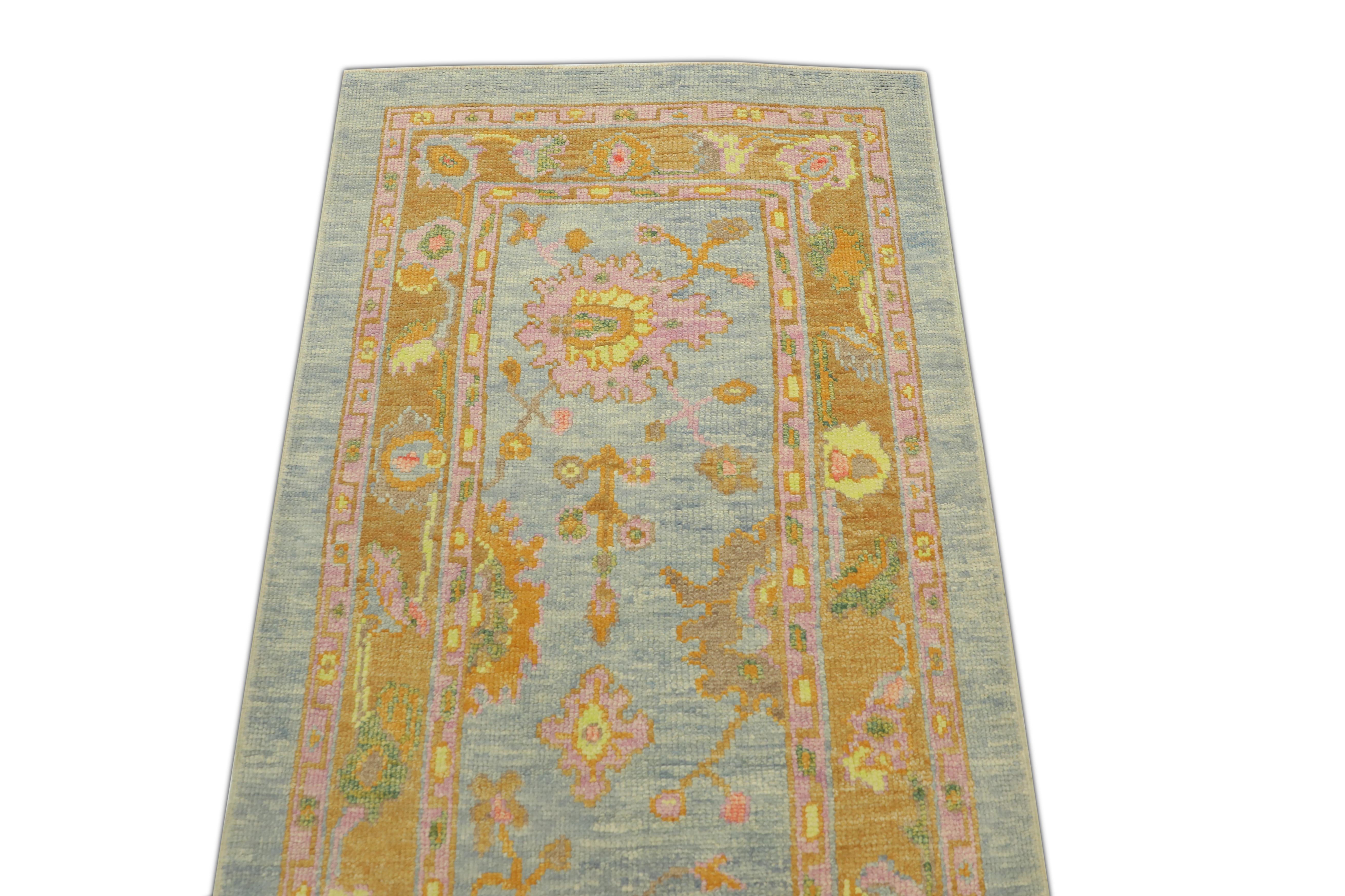 Tappeto Oushak Orientale annodato a mano Turco Oushak 2'11 x 8'3