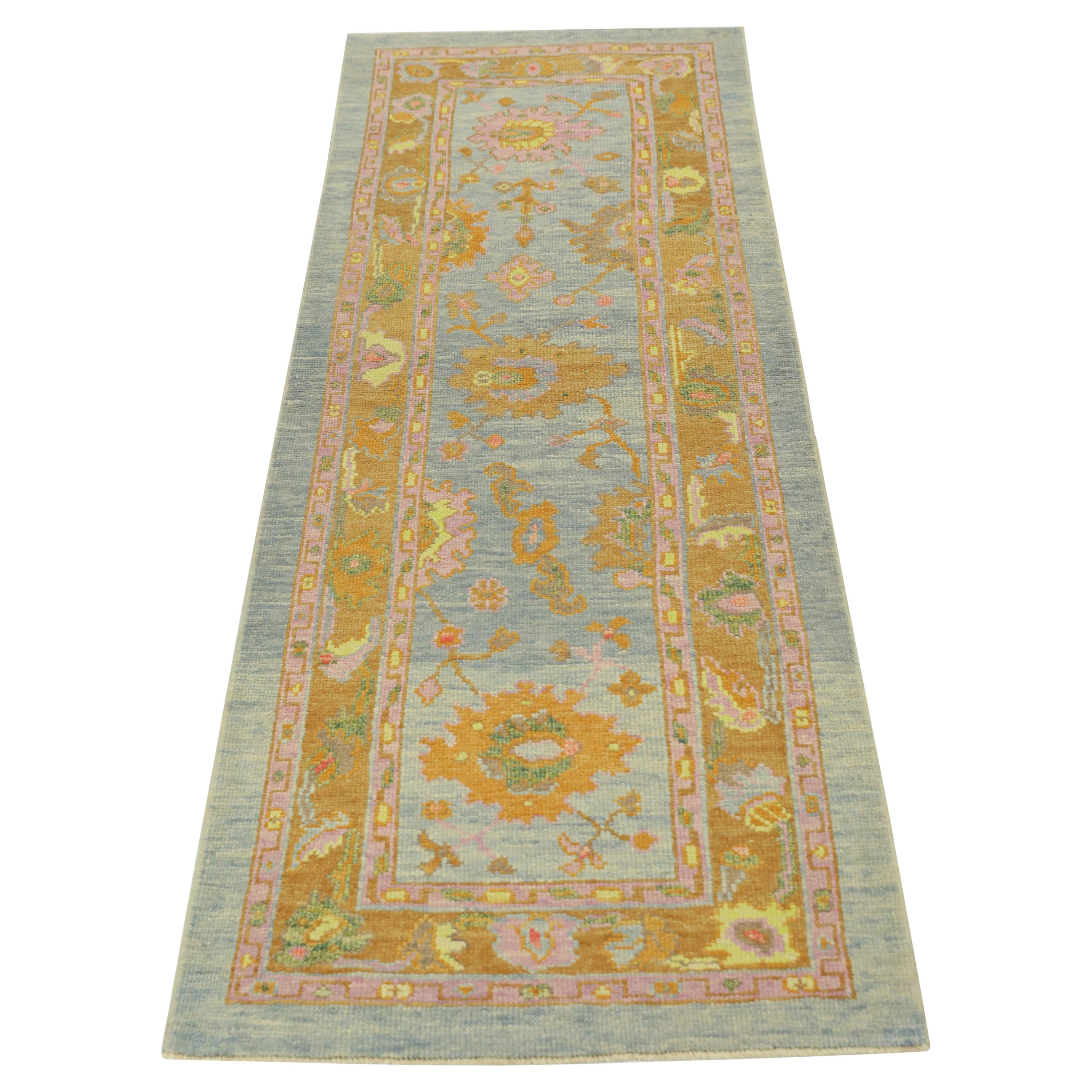 Tappeto Oushak Orientale annodato a mano Turco Oushak 2'11 x 8'3" #666
