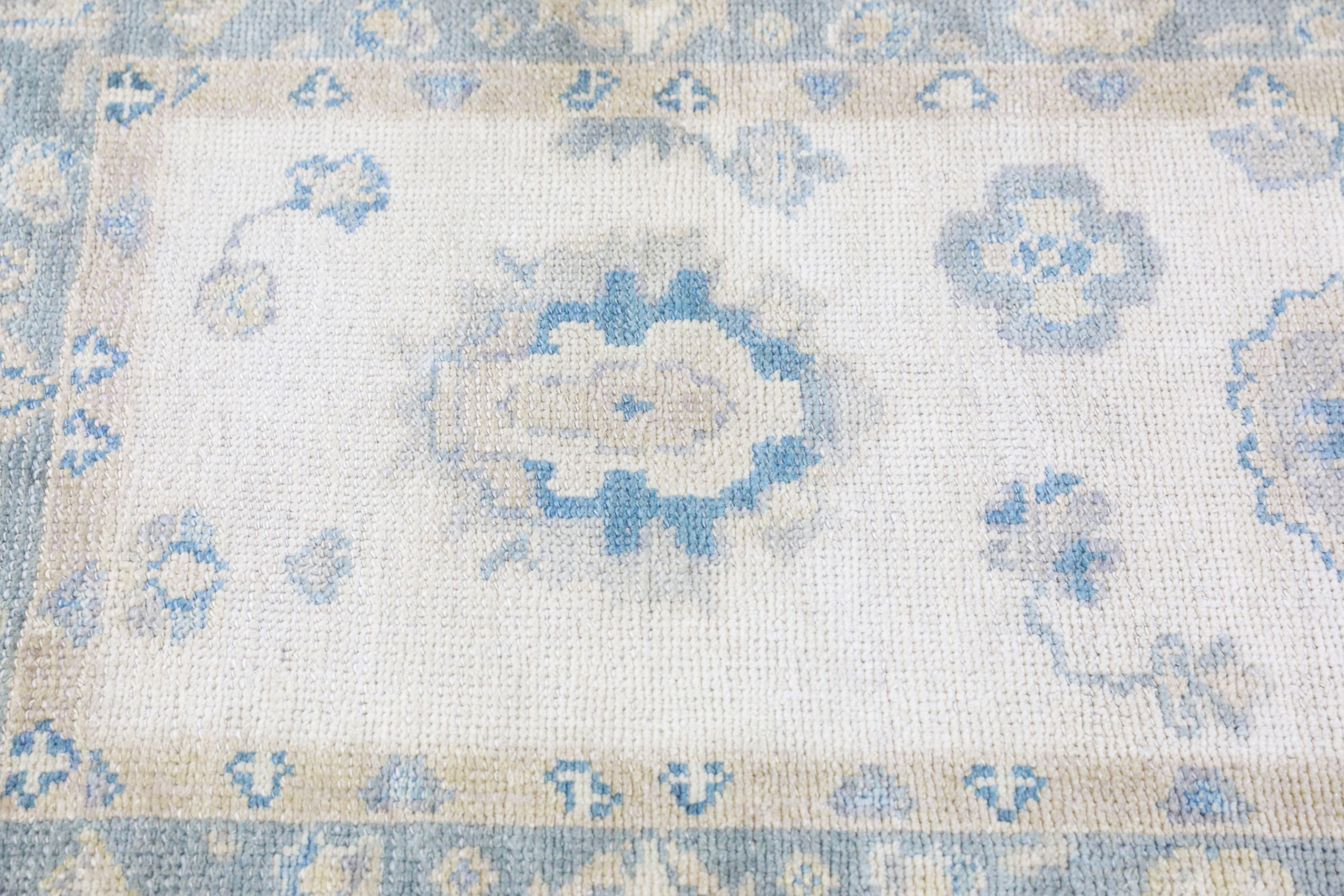 Oushak Rug Oriental Hand Knotted Turkish Oushak 2'11