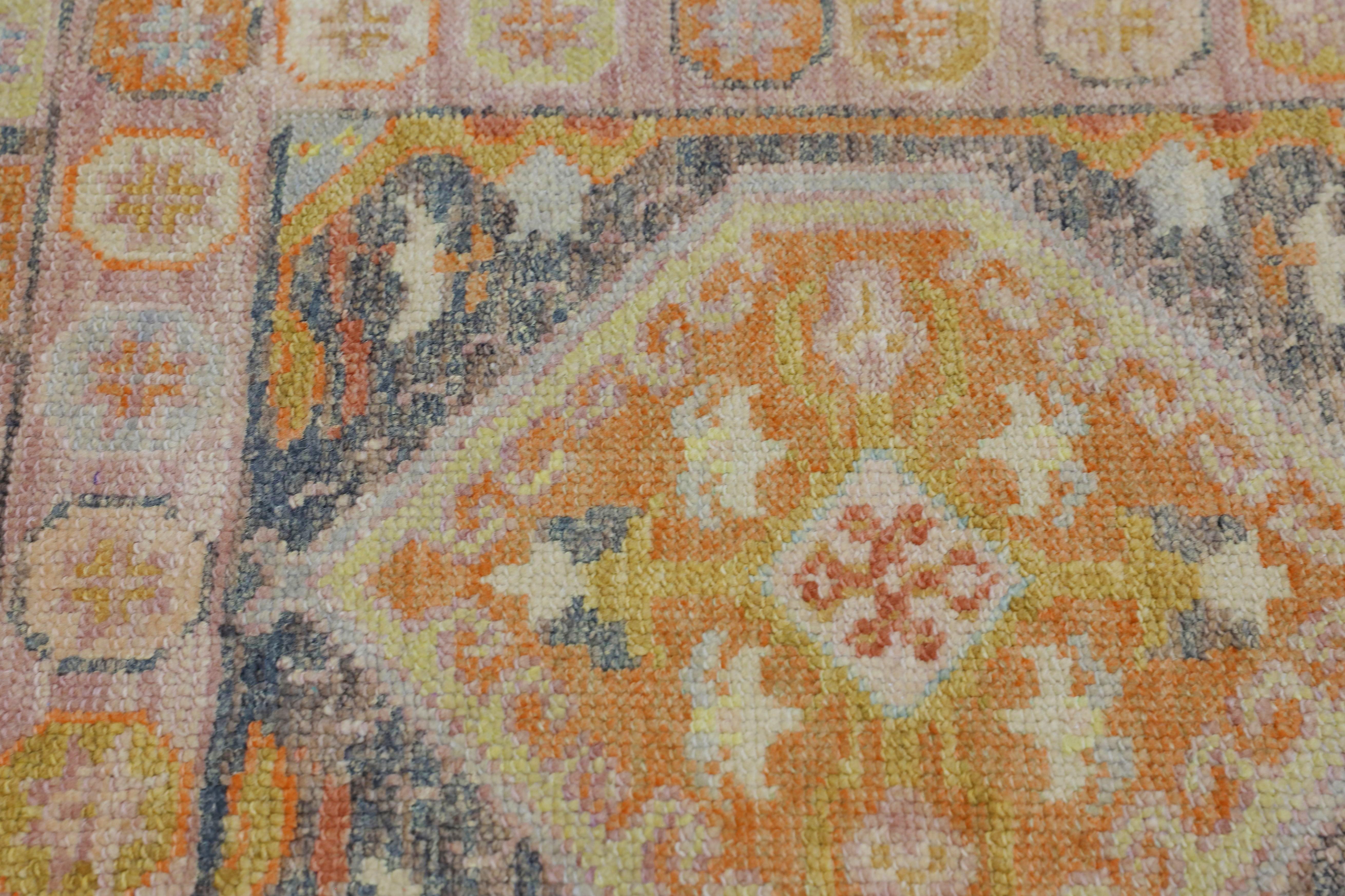 Oushak Rug Oriental Hand Knotted Turkish Oushak 2'4