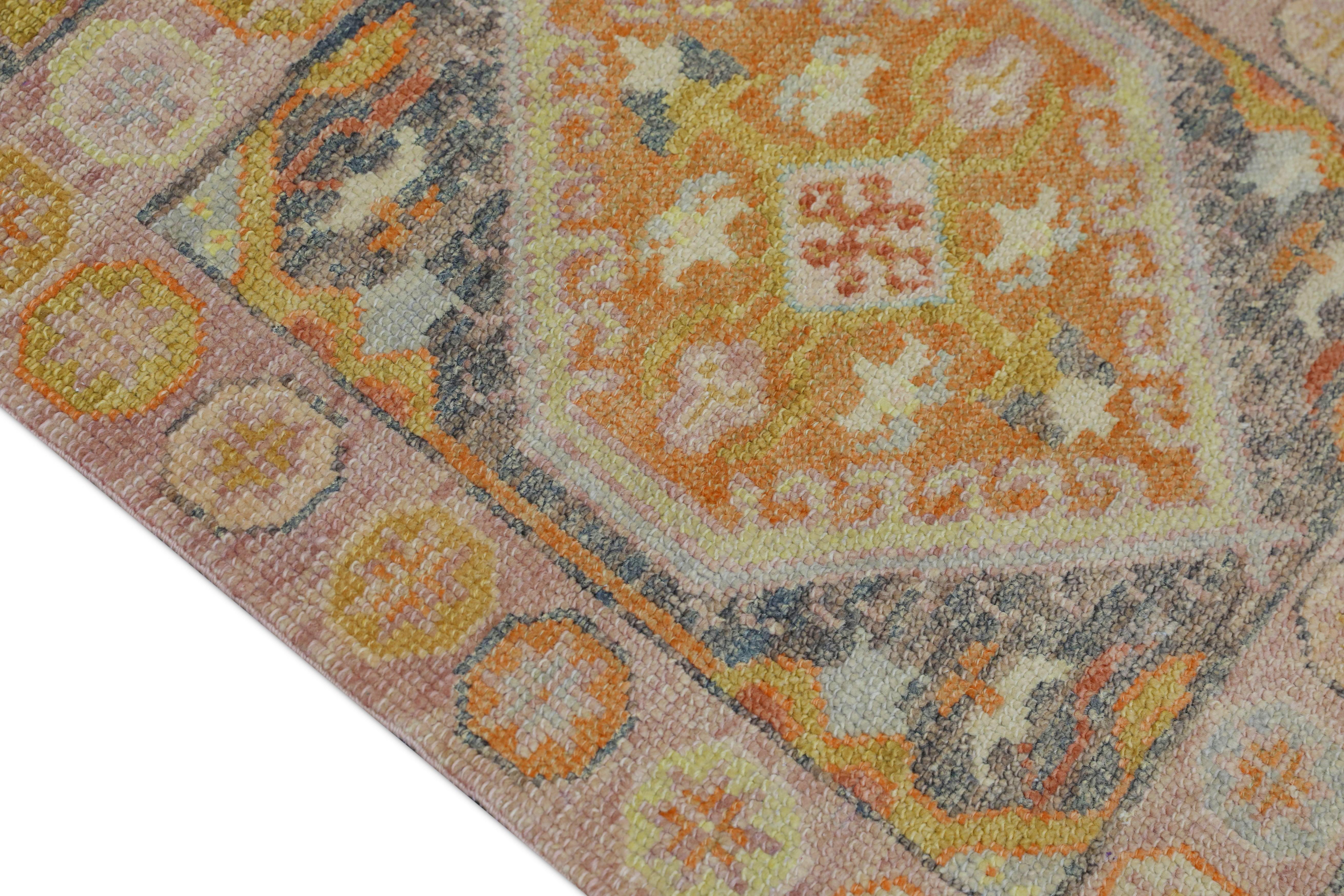 Turc Tapis oriental noué à la main turc Oushak 2'4