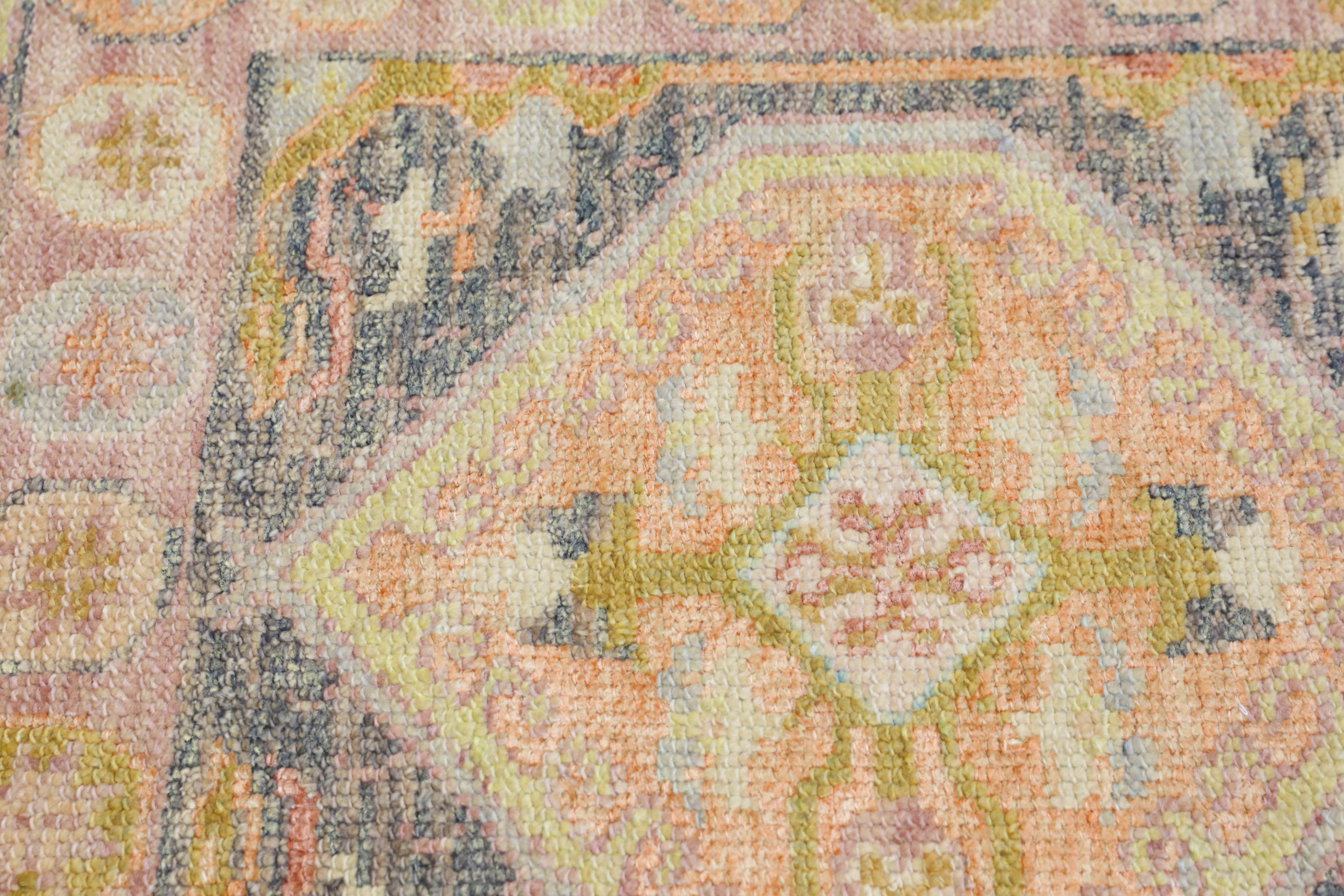 Oushak Rug Oriental Hand Knotted Turkish Oushak 2'4