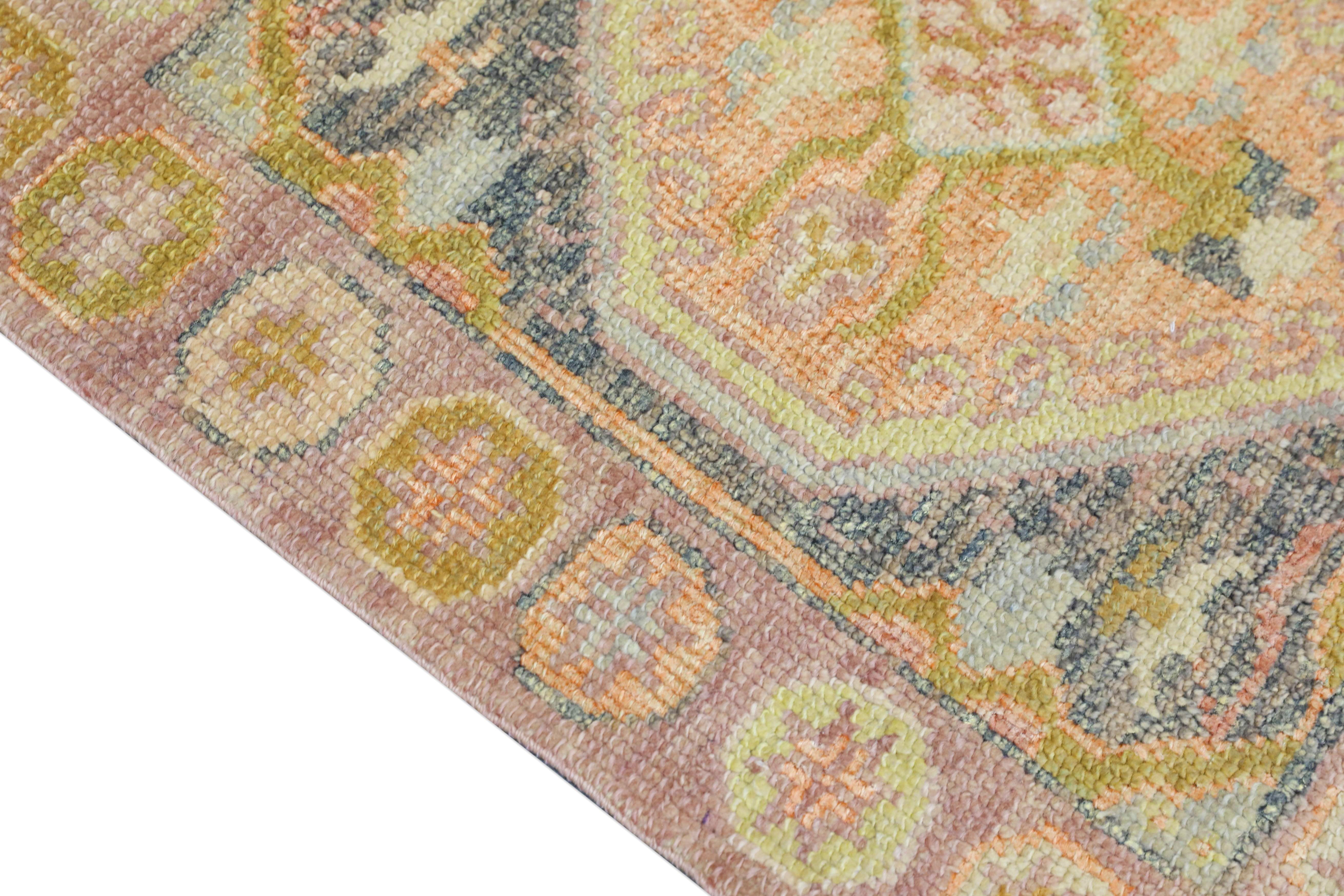 Turc Tapis oriental noué à la main turc Oushak 2'4