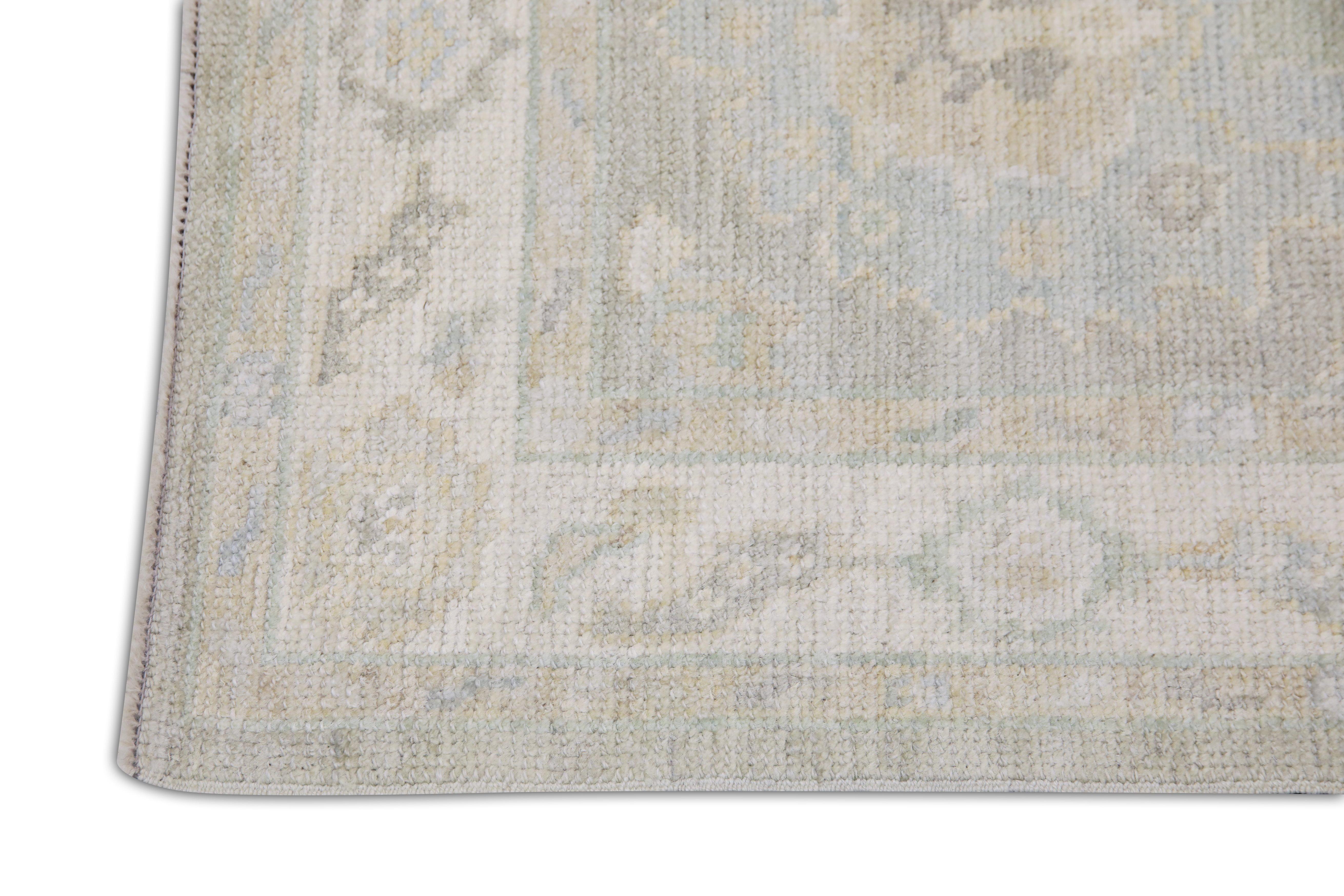 Hand-Knotted Oushak Rug Oriental Hand Knotted Turkish Oushak 2'4