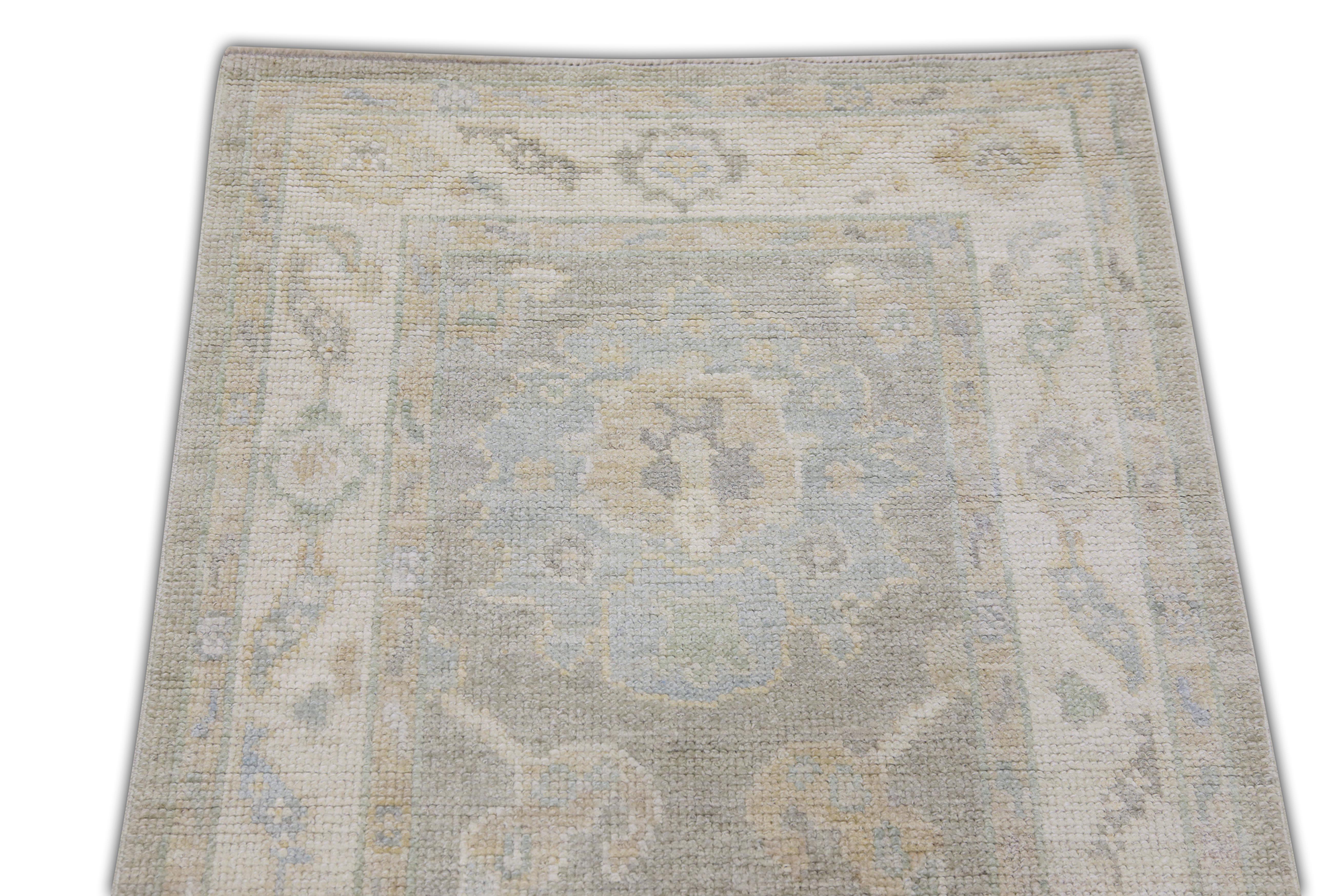 Oushak Rug Oriental Hand Knotted Turkish Oushak 2'4