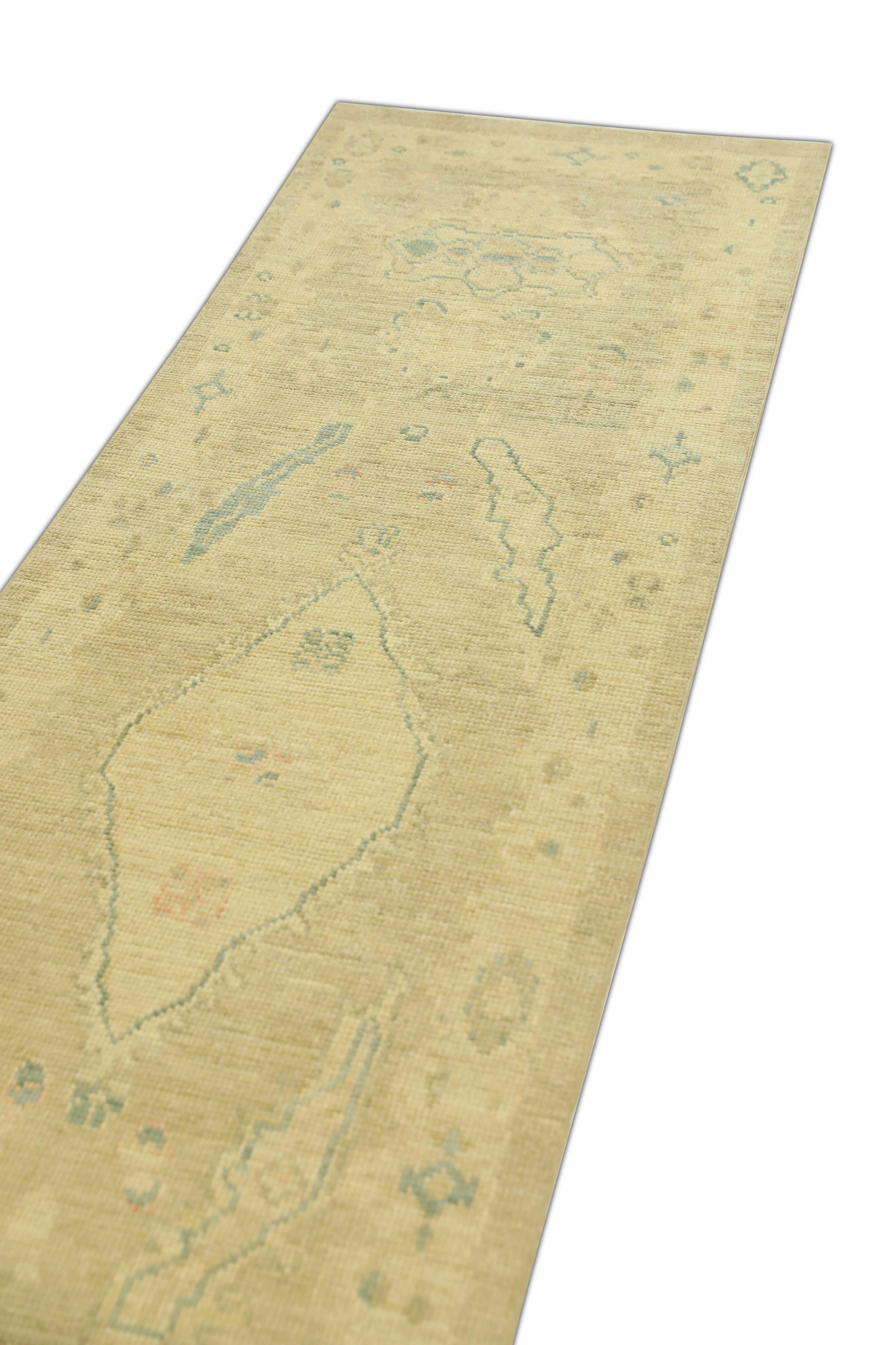 Contemporary Oushak Rug Oriental Hand Knotted Turkish Oushak 2'5