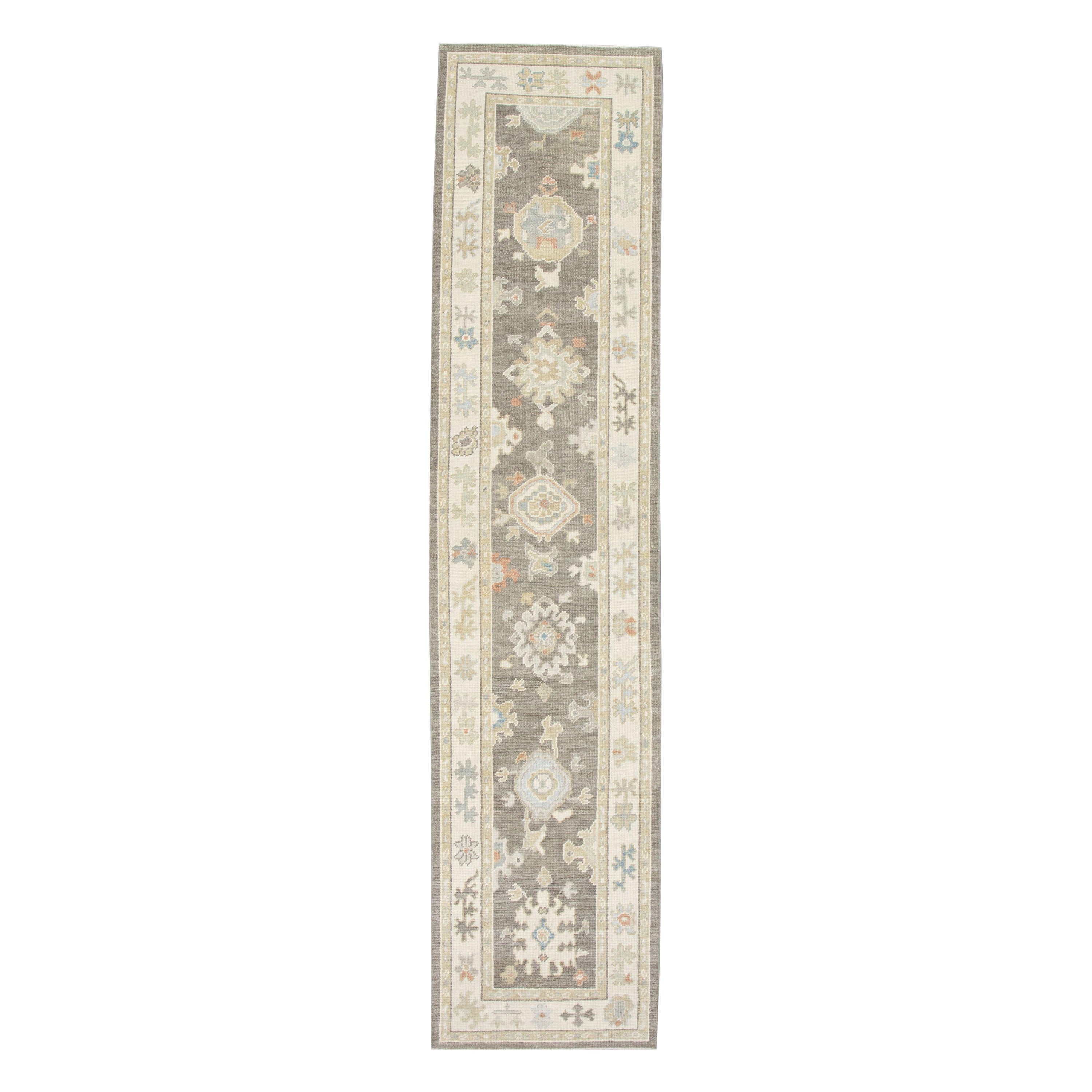 Oushak-Teppich Orientalischer handgeknüpfter türkischer Oushak 2'6" x 11'2" #2805
