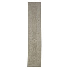 Tappeto Oushak Orientale Annodato a Mano Turco Oushak 2'7" x 12'6" #2266