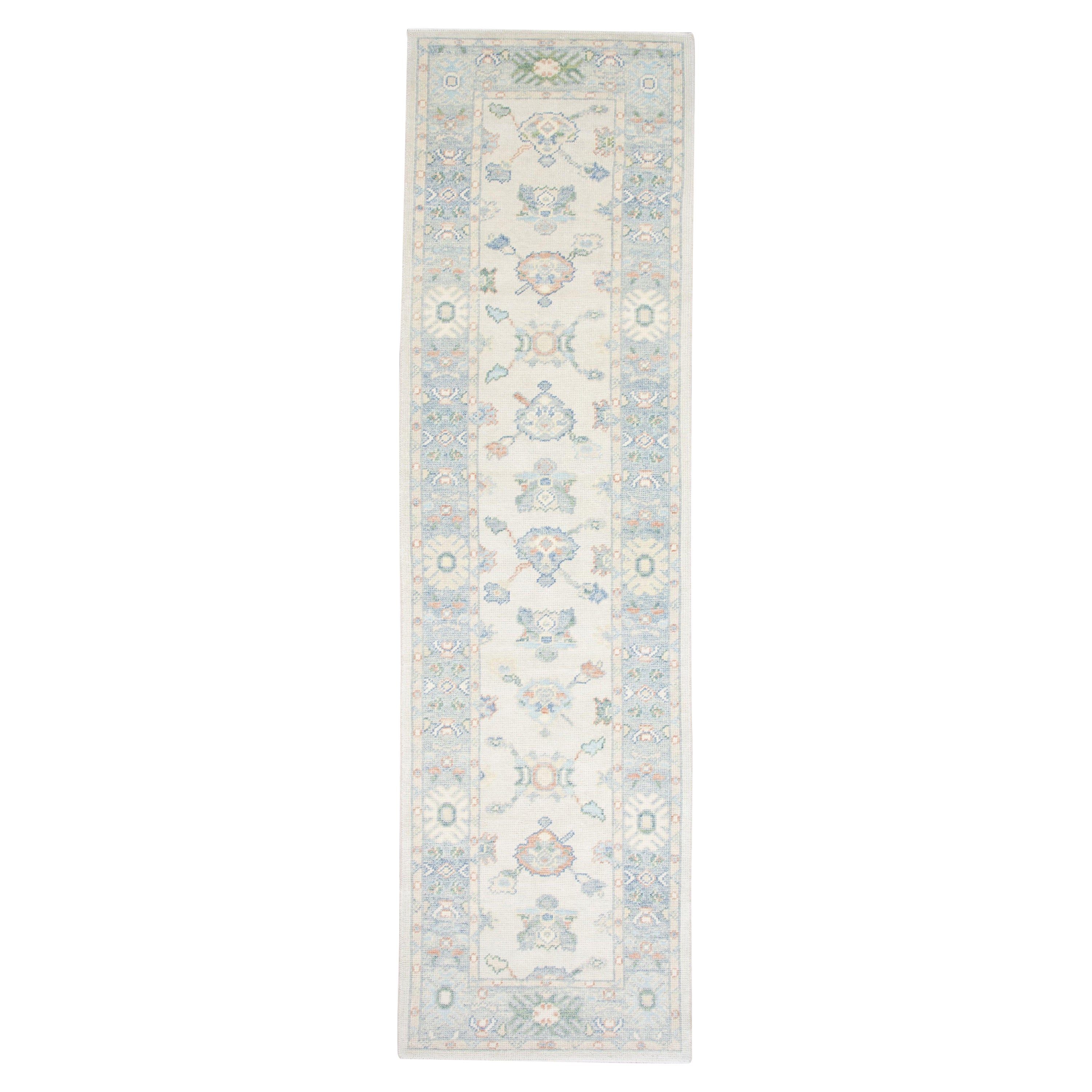 Oushak-Teppich Orientalischer handgeknüpfter türkischer Oushak 2'7" x 9'6" #2909