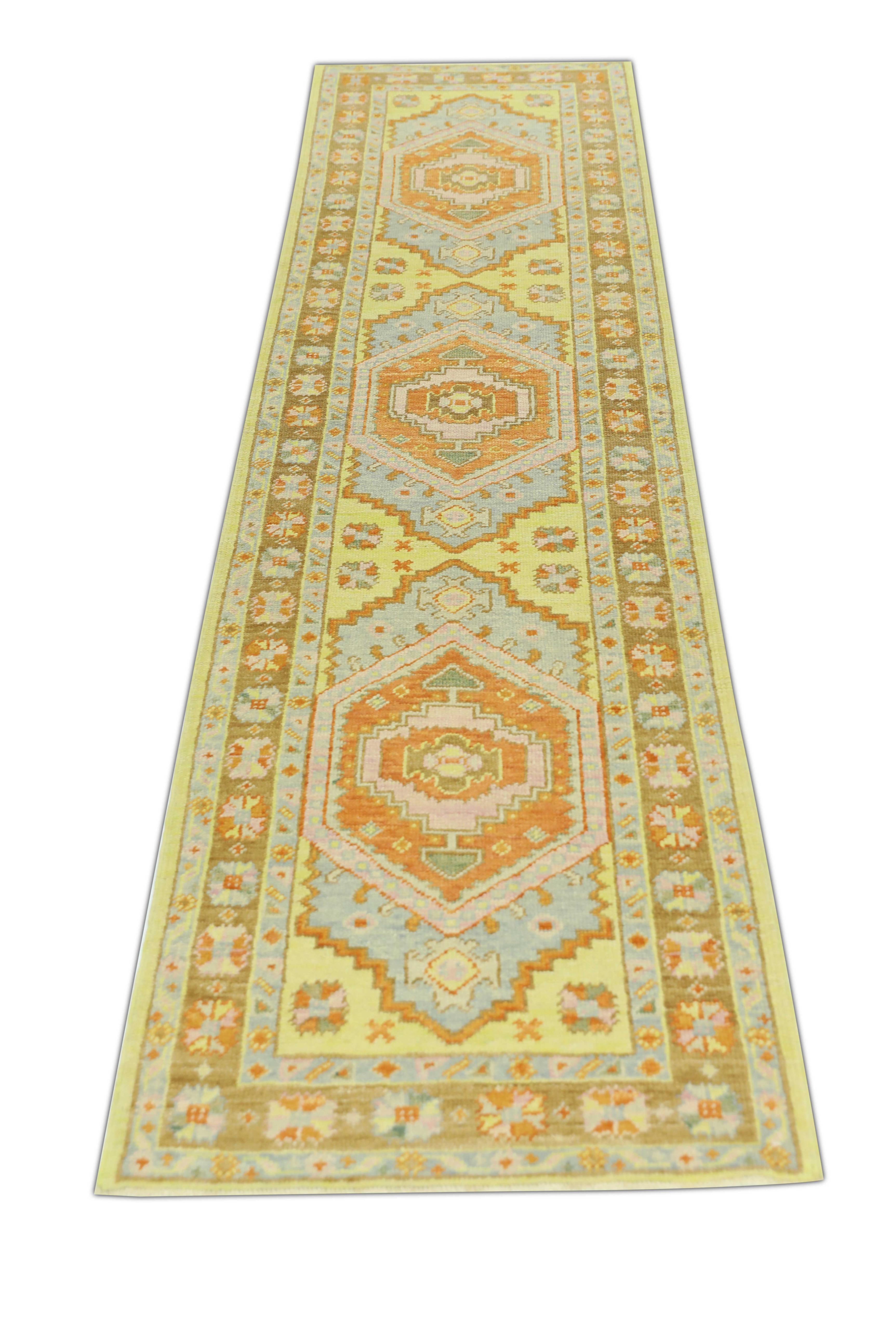 Turc Tapis oriental noué à la main turc Oushak 2'8
