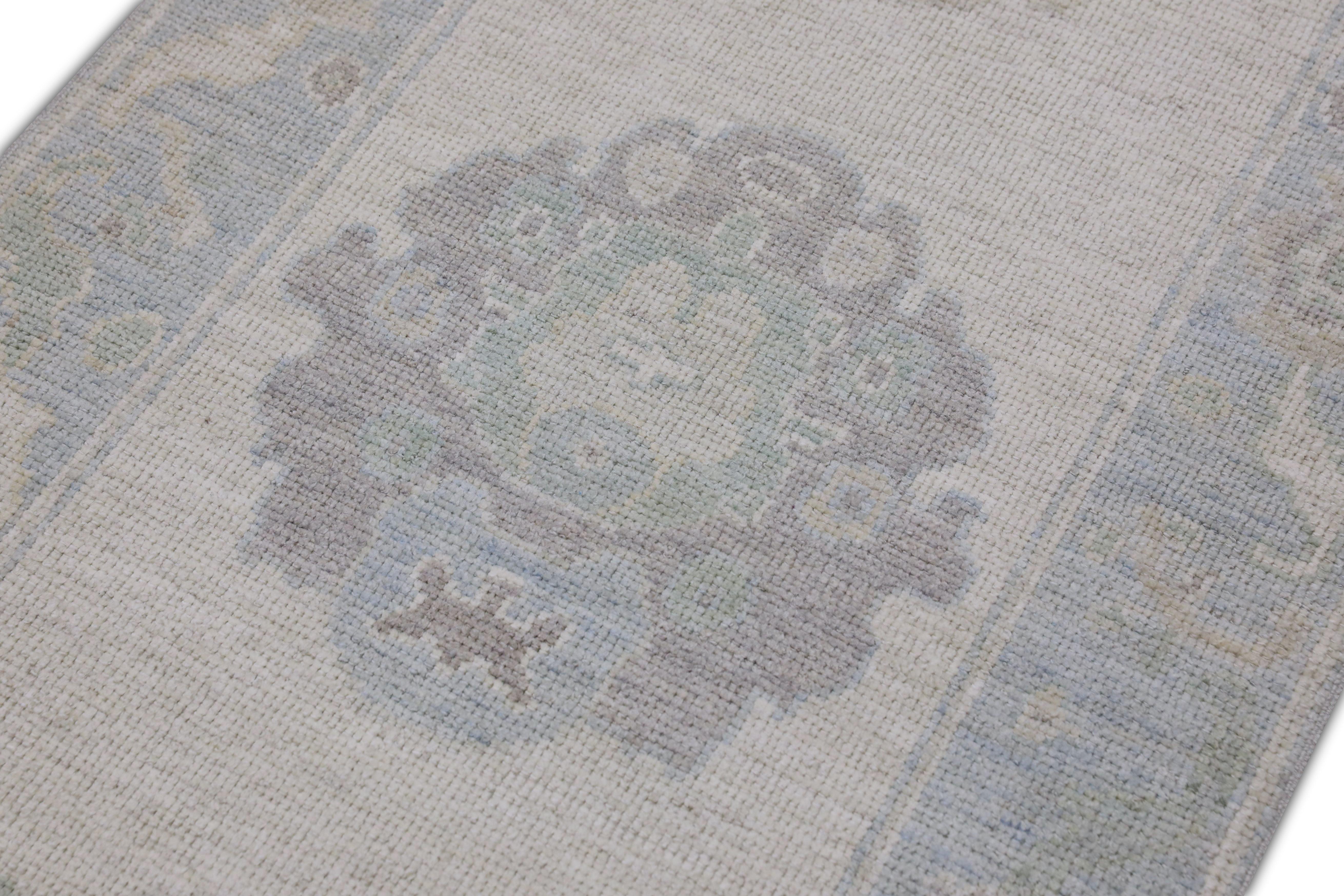 Tapis oriental noué à la main turc Oushak 2'8