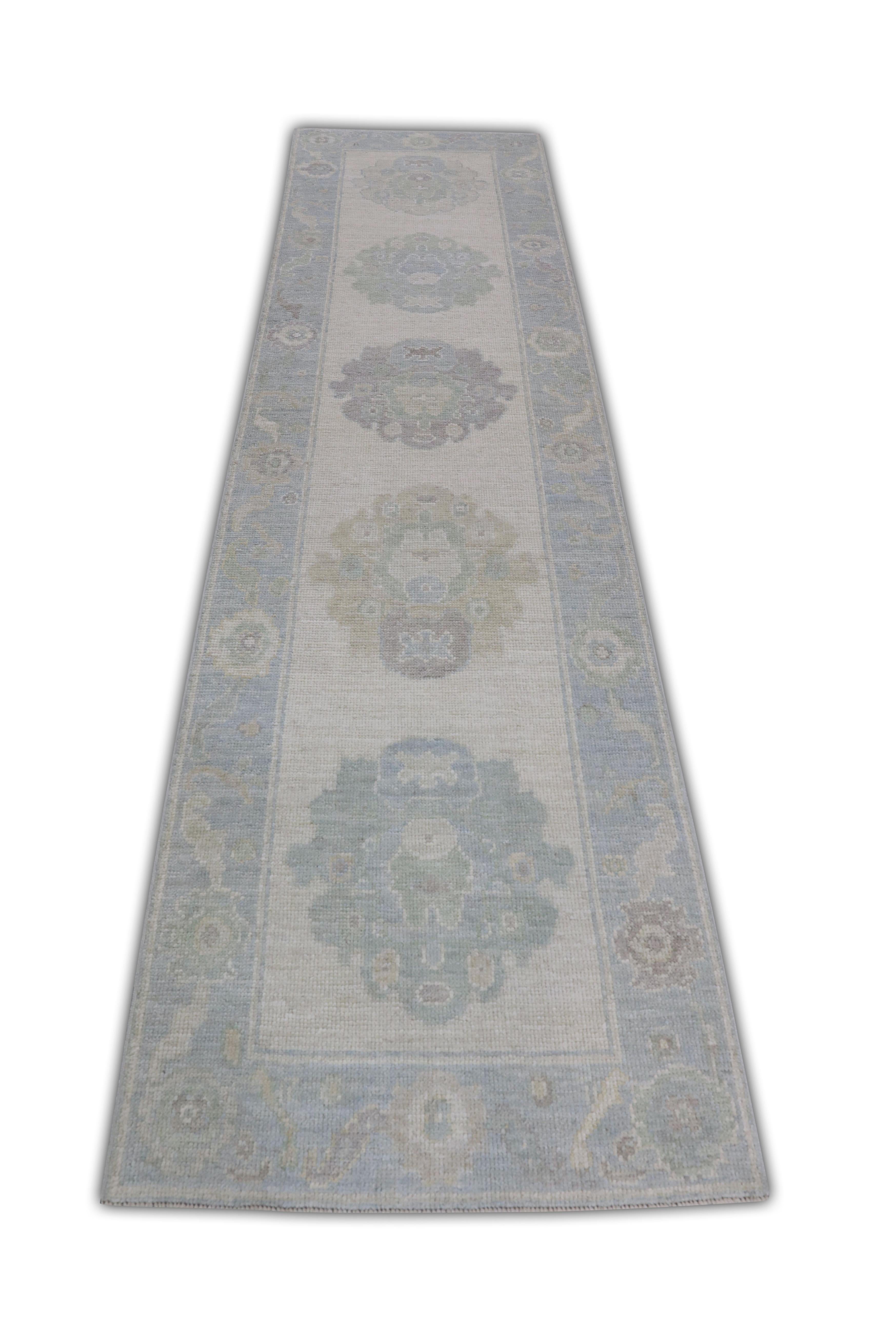 Noué à la main Tapis oriental noué à la main turc Oushak 2'8