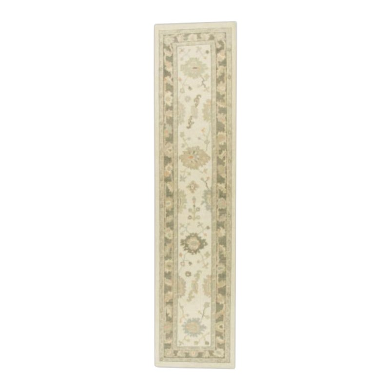 Tappeto Oushak Orientale Annodato a Mano Turco Oushak 2'8" x 11'4" #613