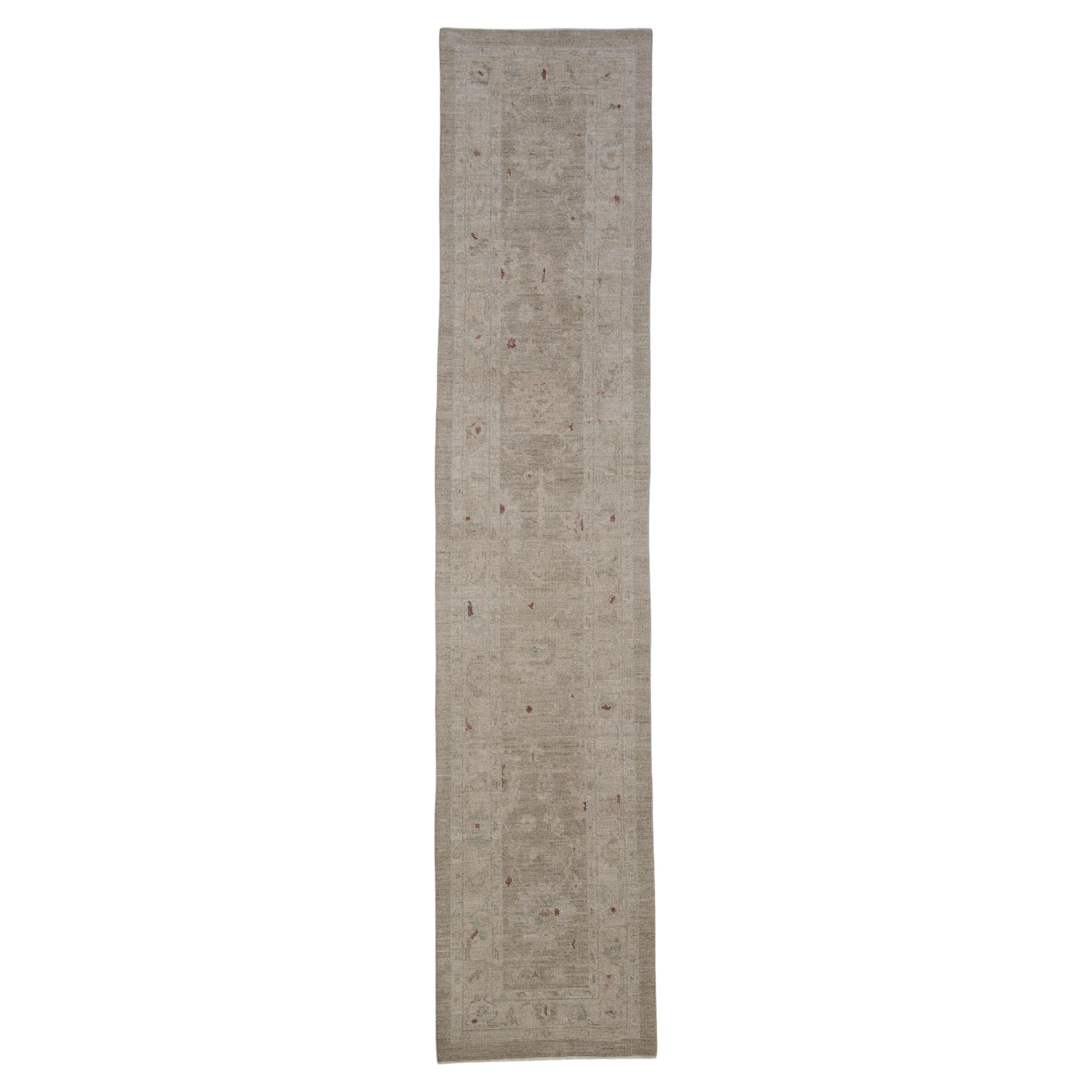 Oushak Rug Oriental Hand Knotted Turkish Oushak 2'8" x 12'6" #2276