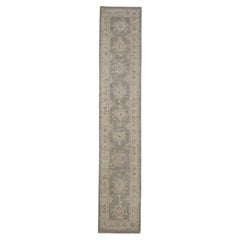 Tapis oriental noué à la main turc Oushak 2'8" x 14' #2256