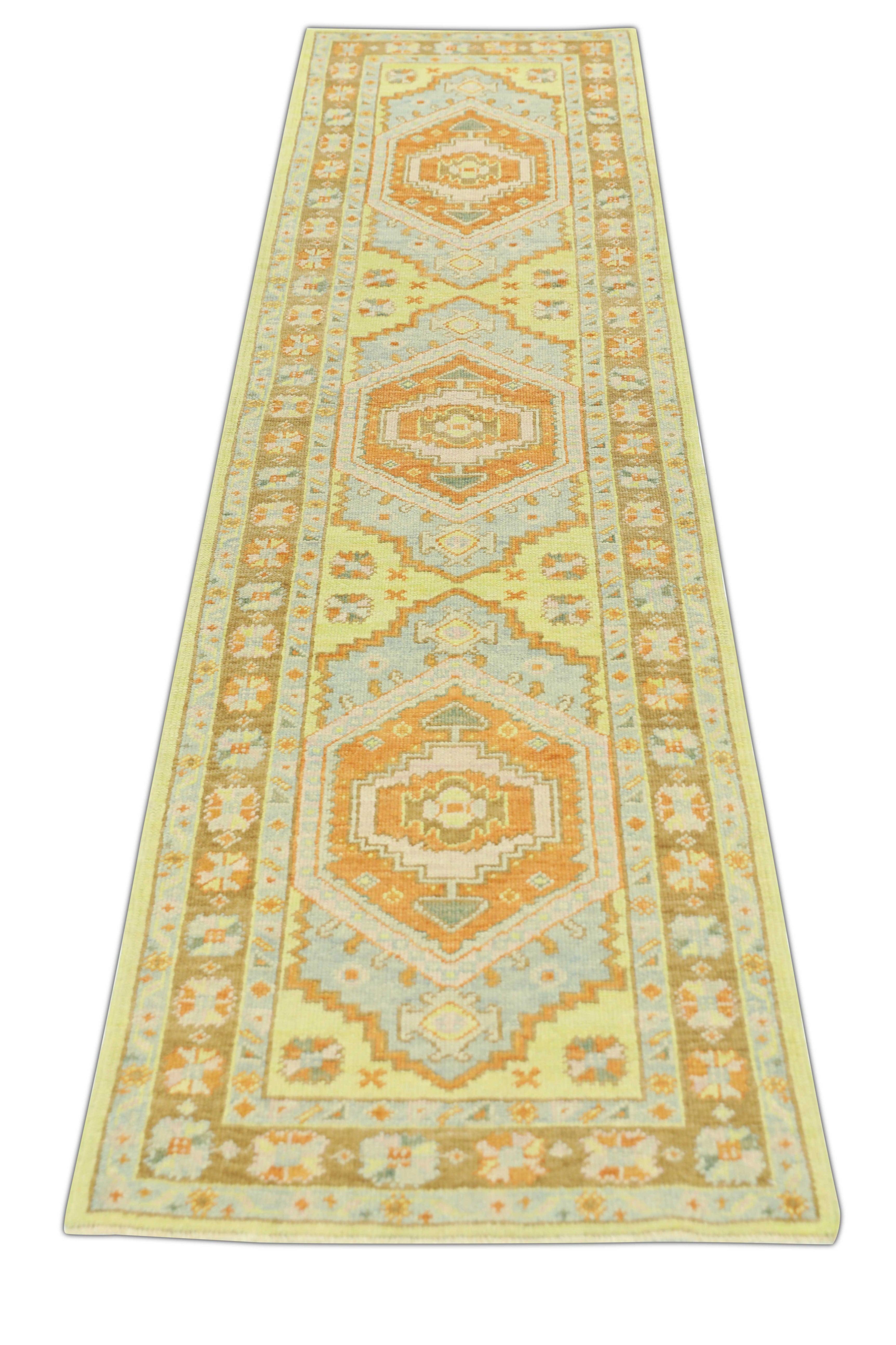 Turc Tapis oriental noué à la main turc Oushak 2'9