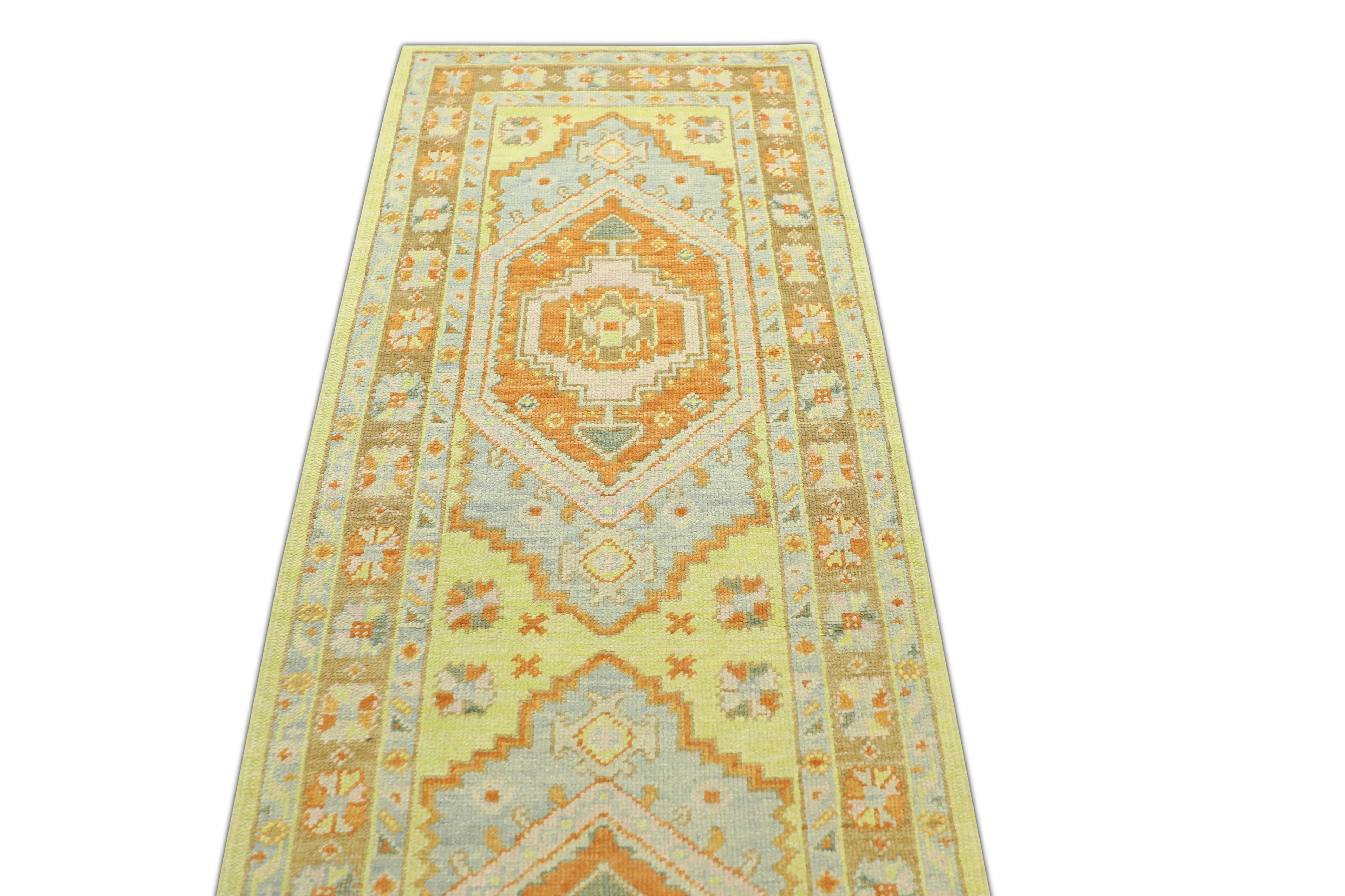 Tapis oriental noué à la main turc Oushak 2'9