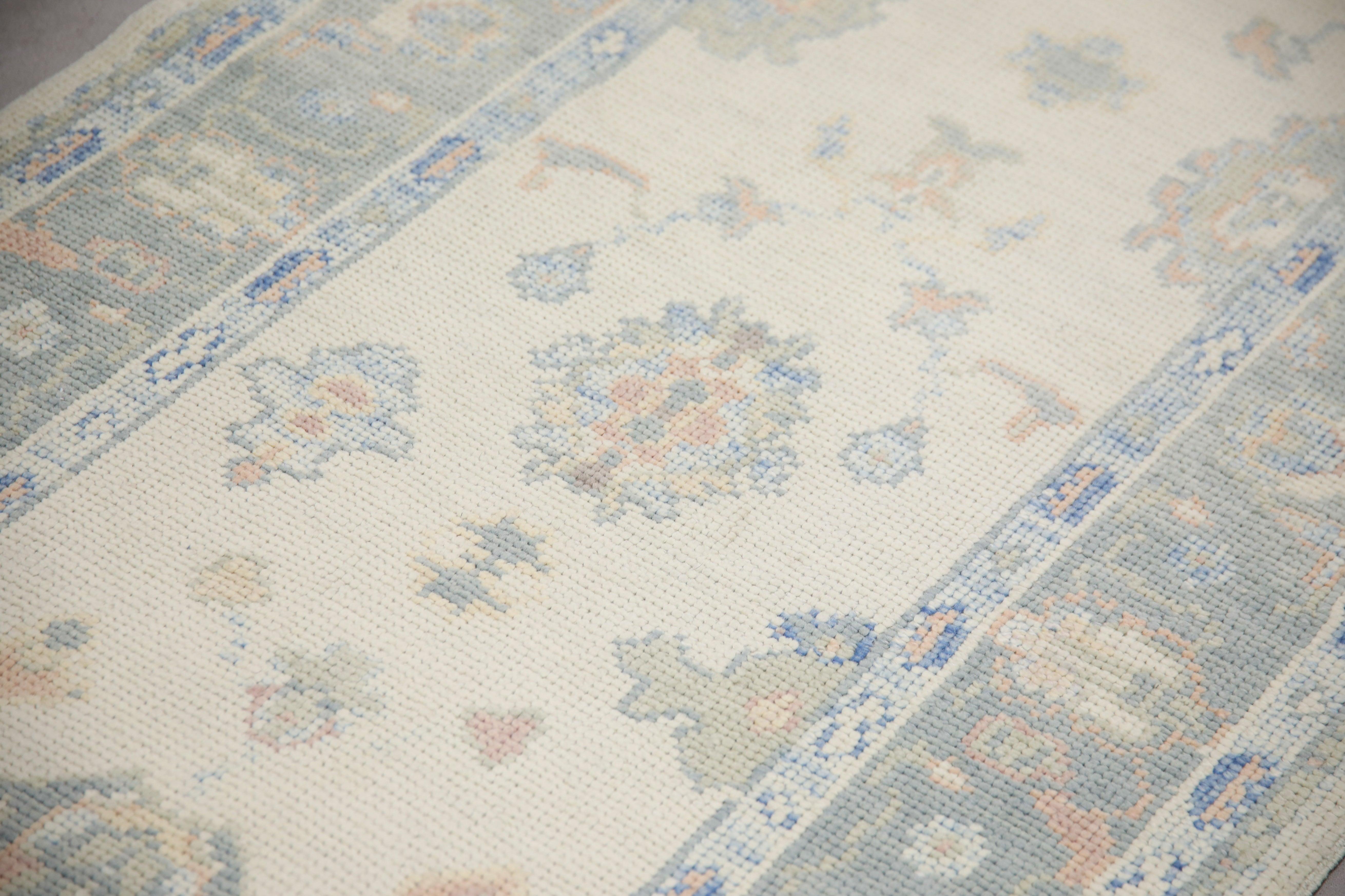 Tapis oriental noué à la main turc Oushak 2'9