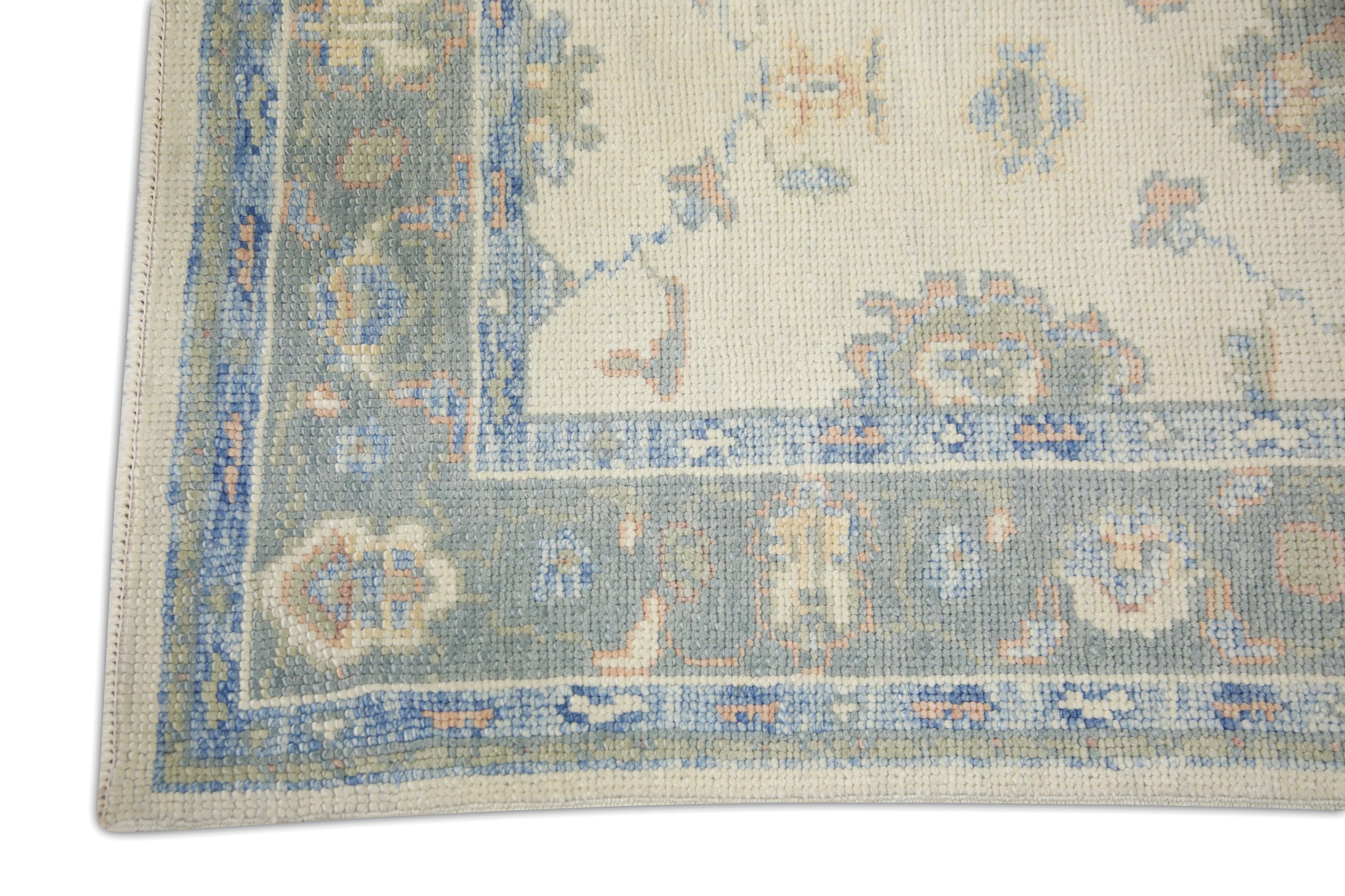 Turc Tapis oriental noué à la main turc Oushak 2'9