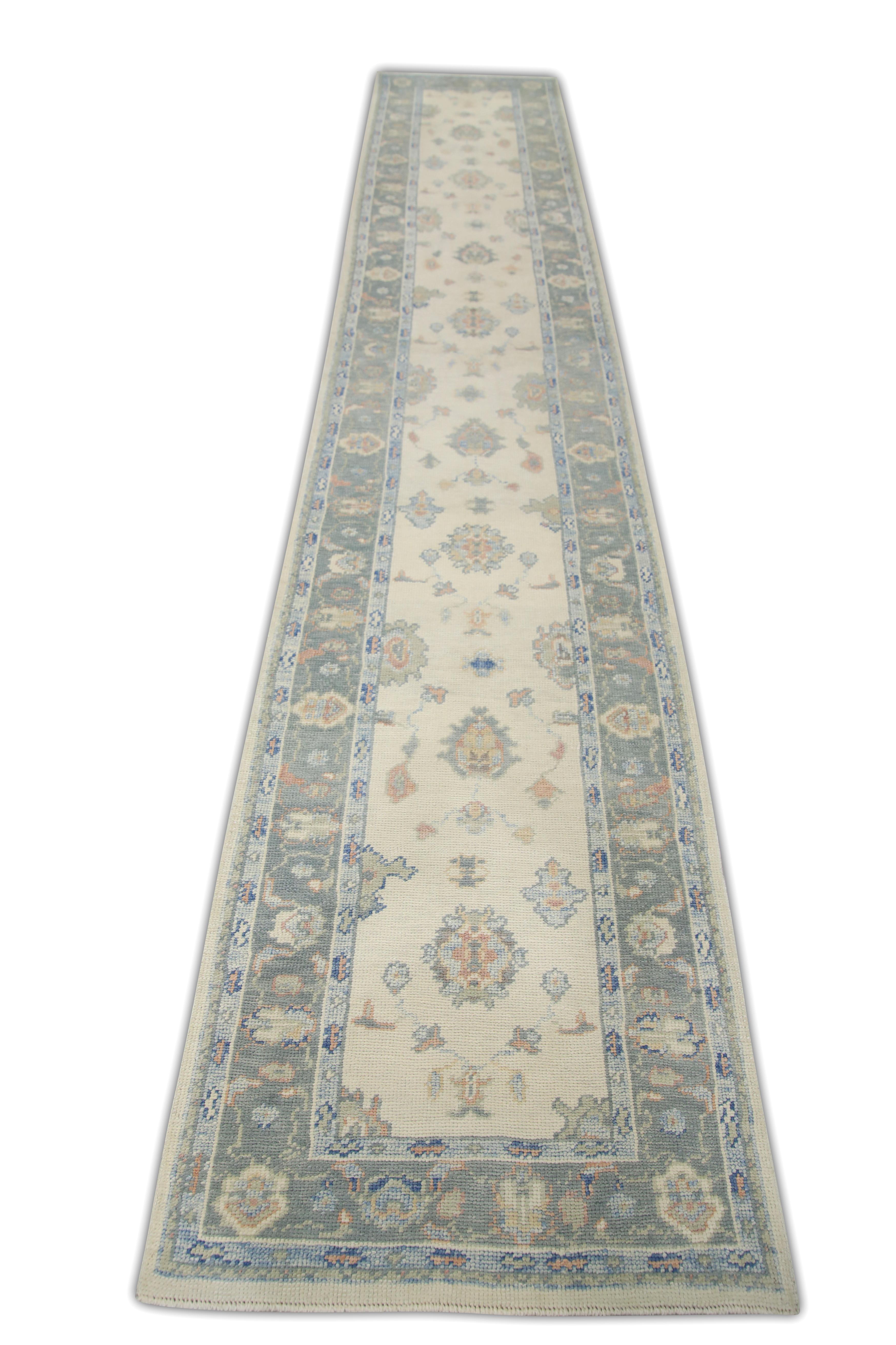 Tapis oriental noué à la main turc Oushak 2'9
