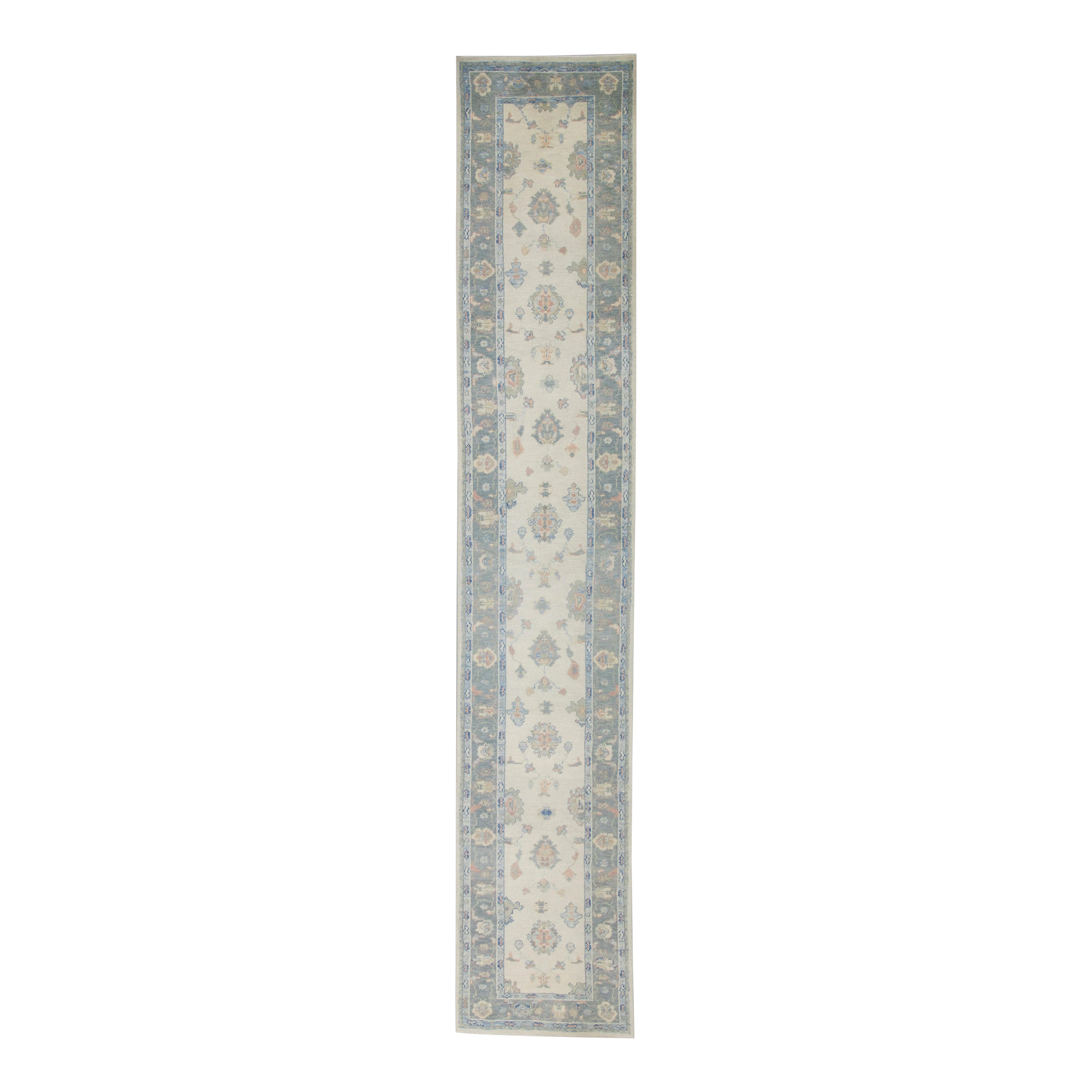 Oushak-Teppich Orientalischer handgeknüpfter türkischer Oushak 2'9" x 14'9" #7179