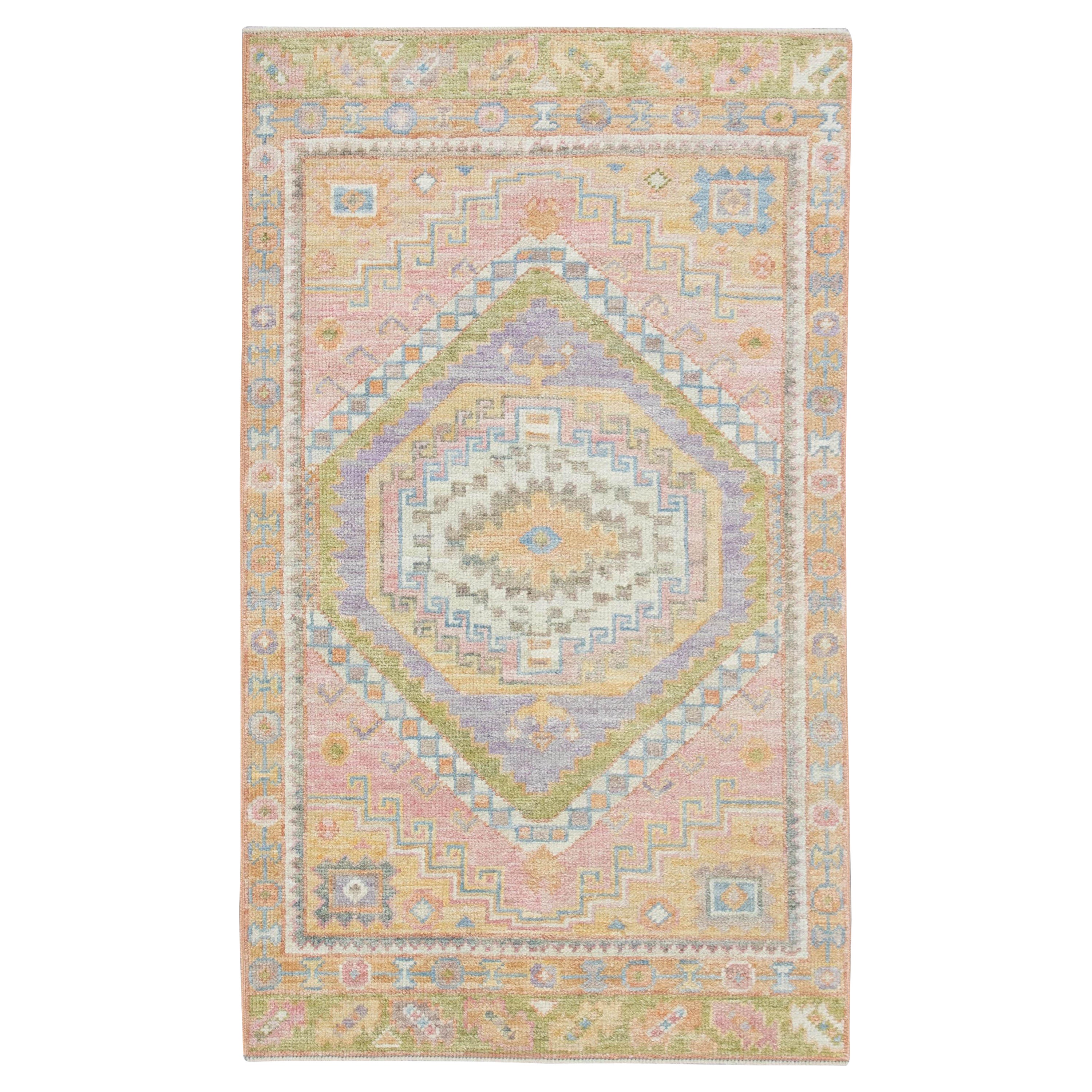 Oushak-Teppich Orientalischer handgeknüpfter türkischer Oushak 2'9" x 4'9" #4241