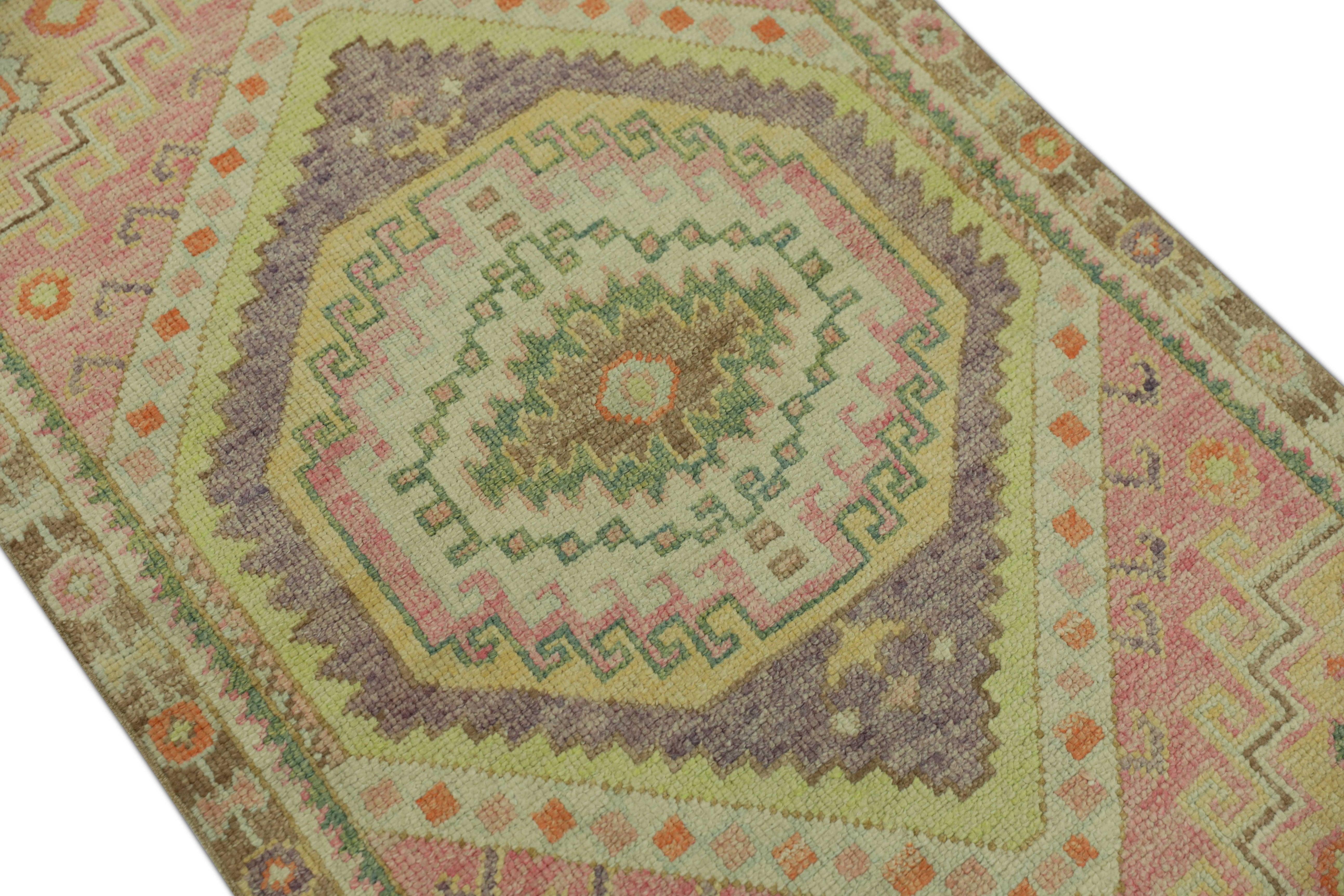 Tapis oriental noué à la main turc Oushak 2'9