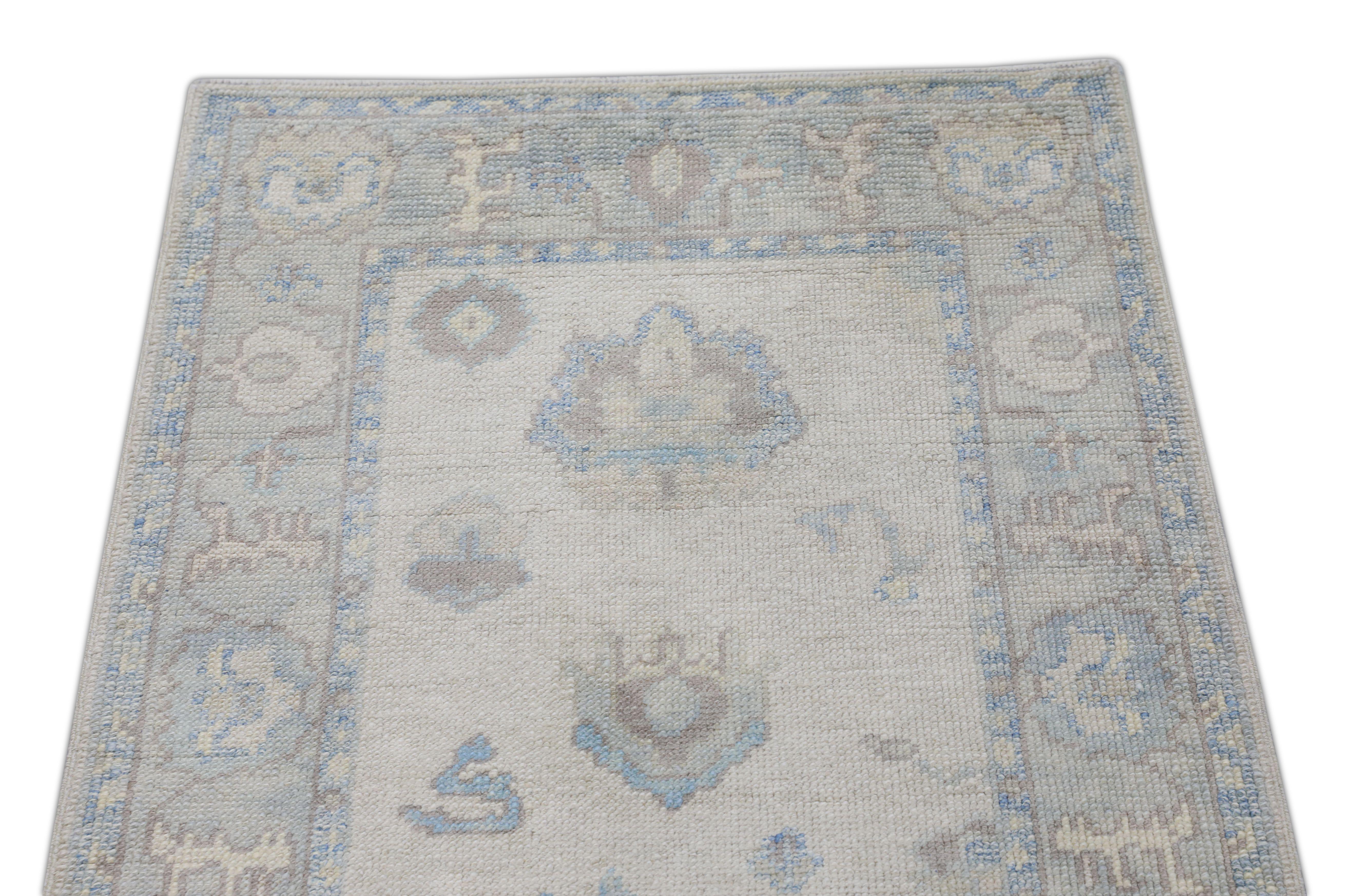Contemporary Oushak Rug Oriental Hand Knotted Turkish Oushak 2'9