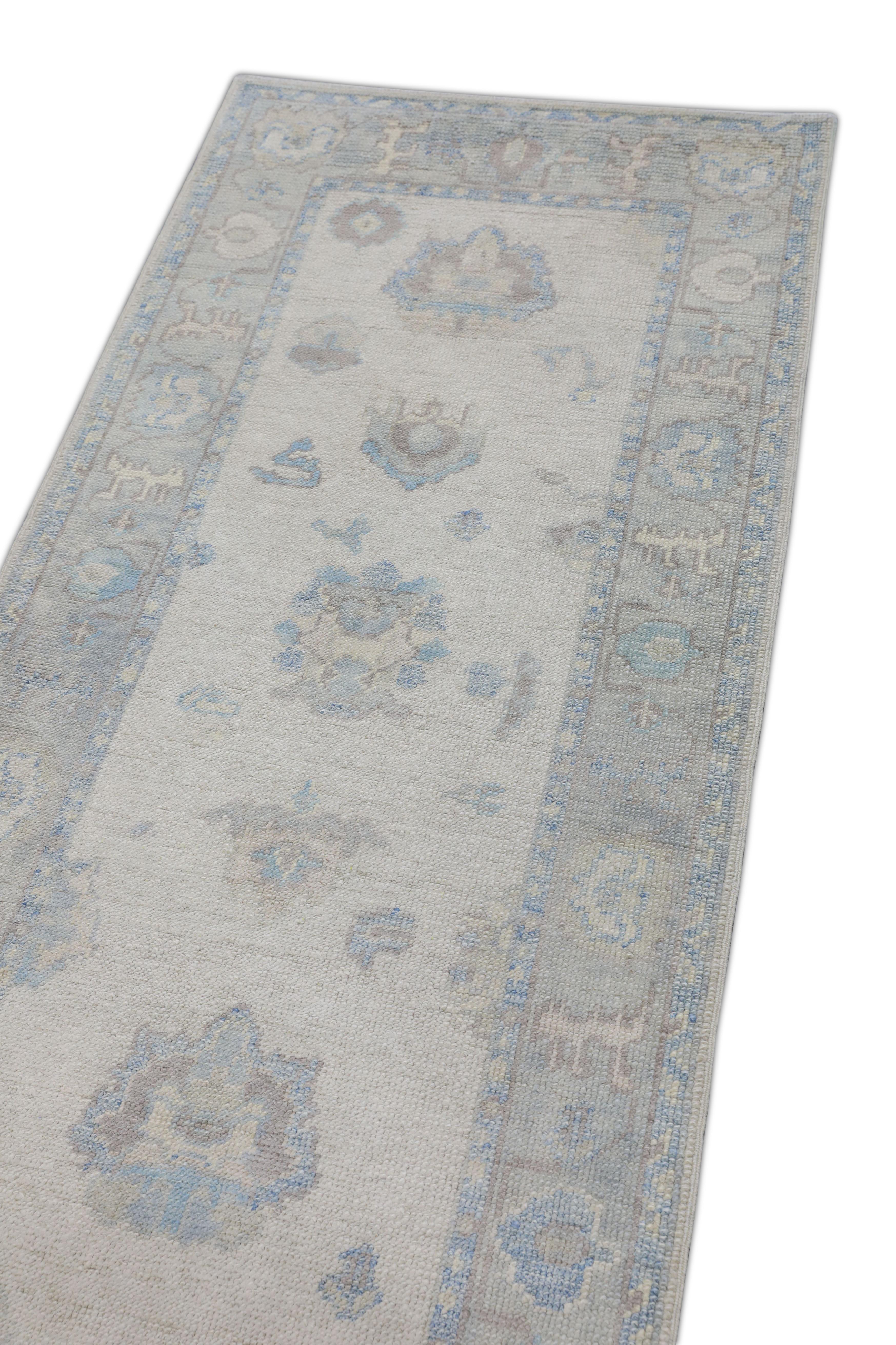 Wool Oushak Rug Oriental Hand Knotted Turkish Oushak 2'9