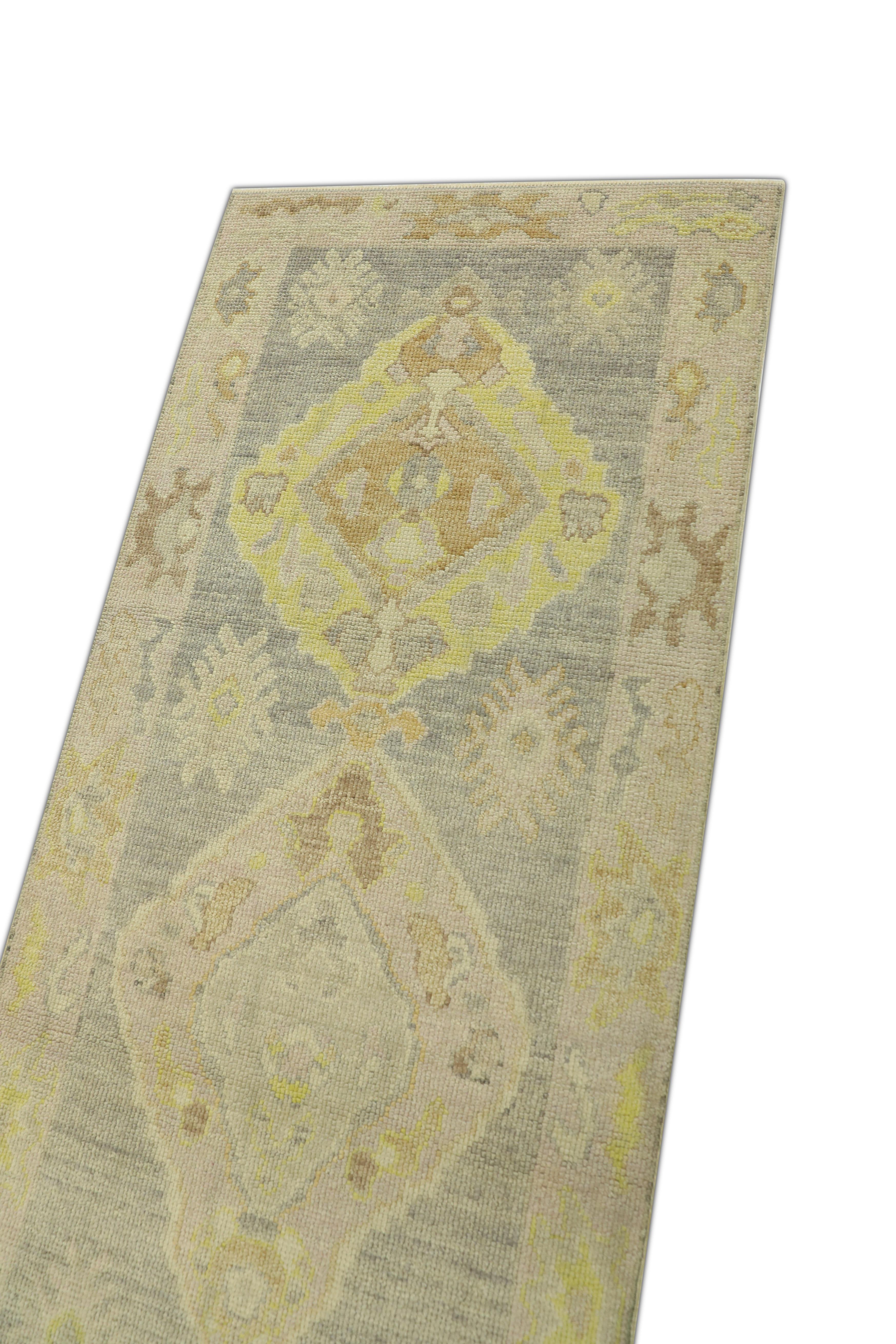 Contemporary Oushak Rug Oriental Hand Knotted Turkish Oushak 2'9