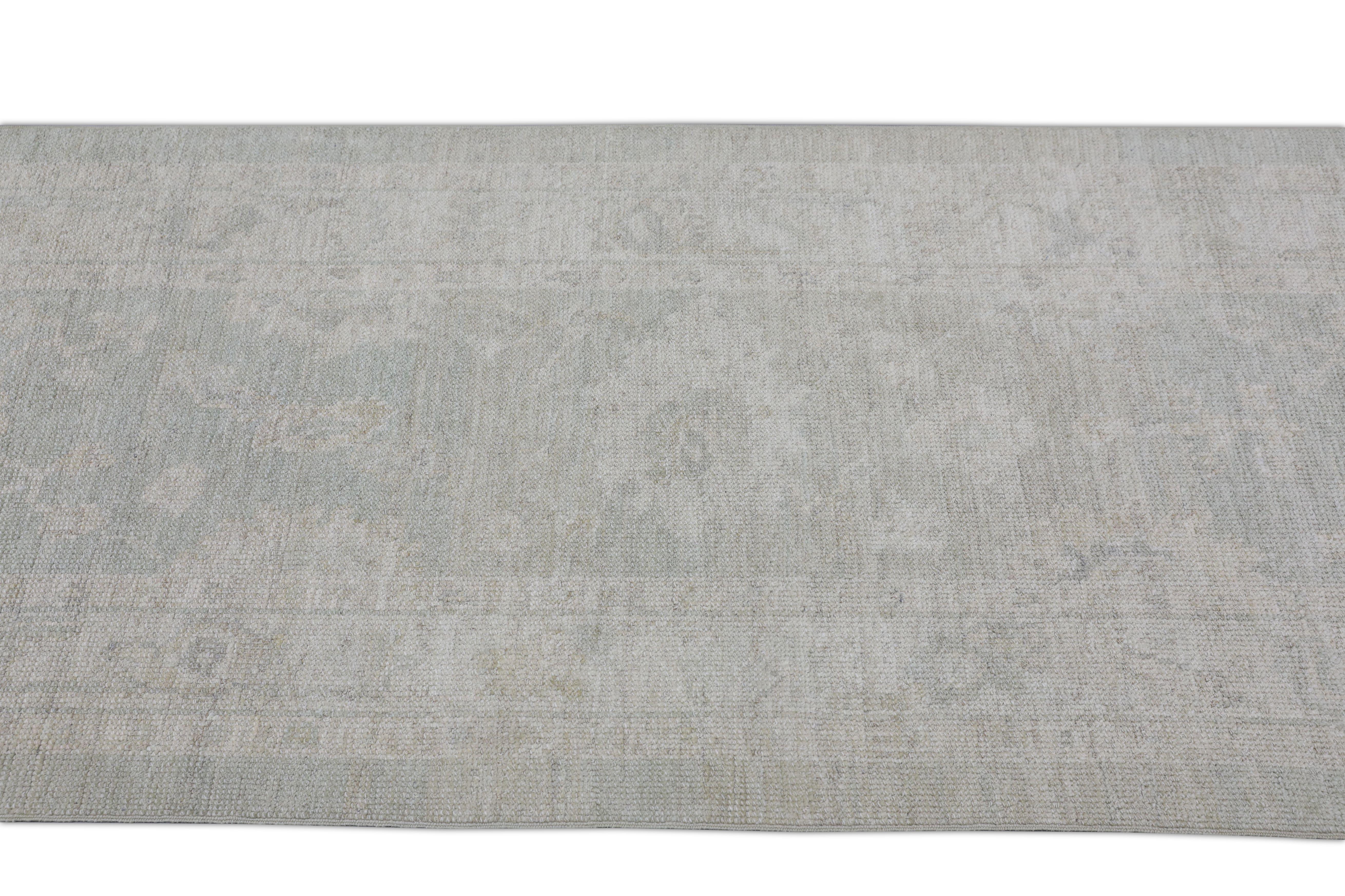 Noué à la main Tapis oriental noué à la main turc Oushak 2'9