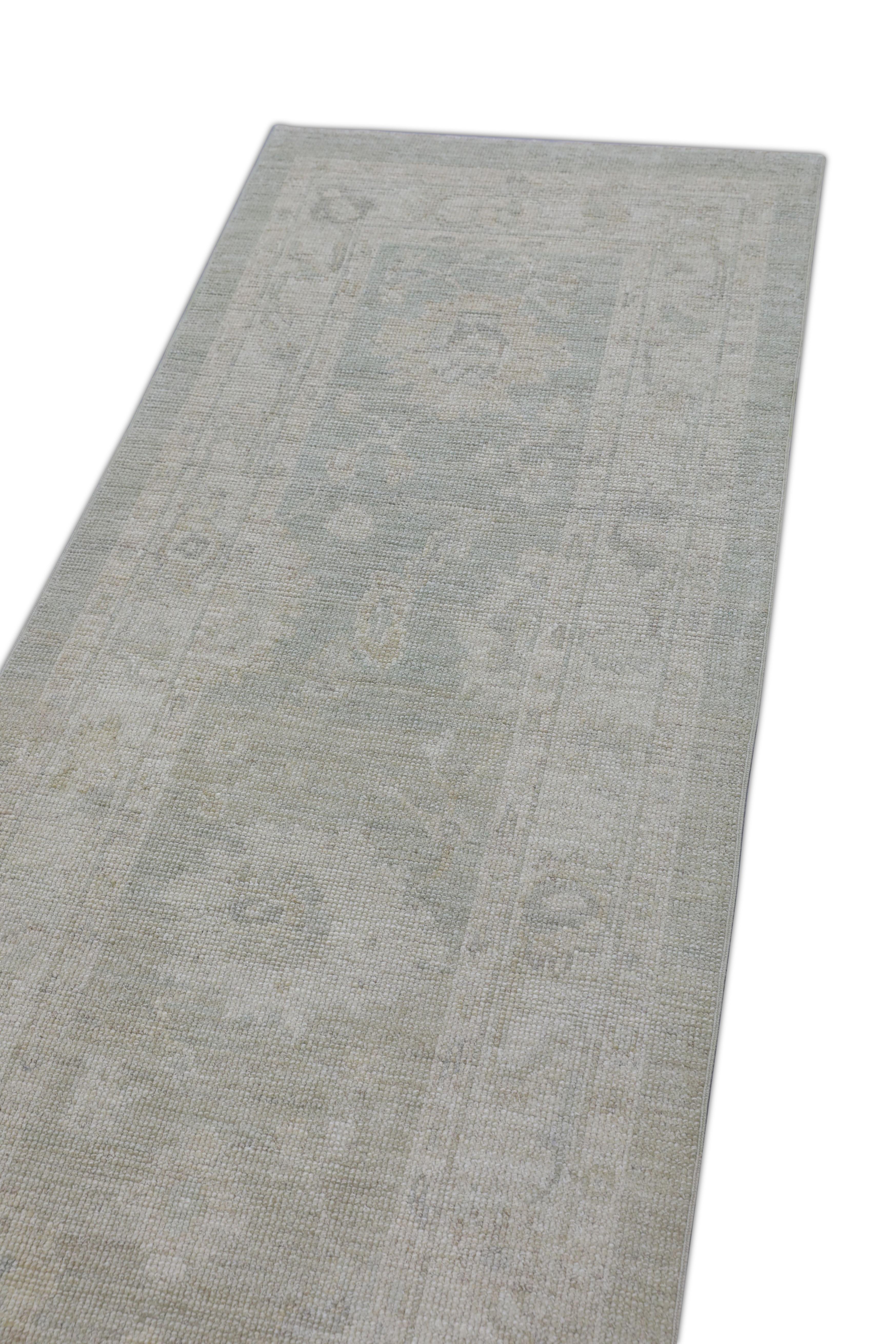 XXIe siècle et contemporain Tapis oriental noué à la main turc Oushak 2'9