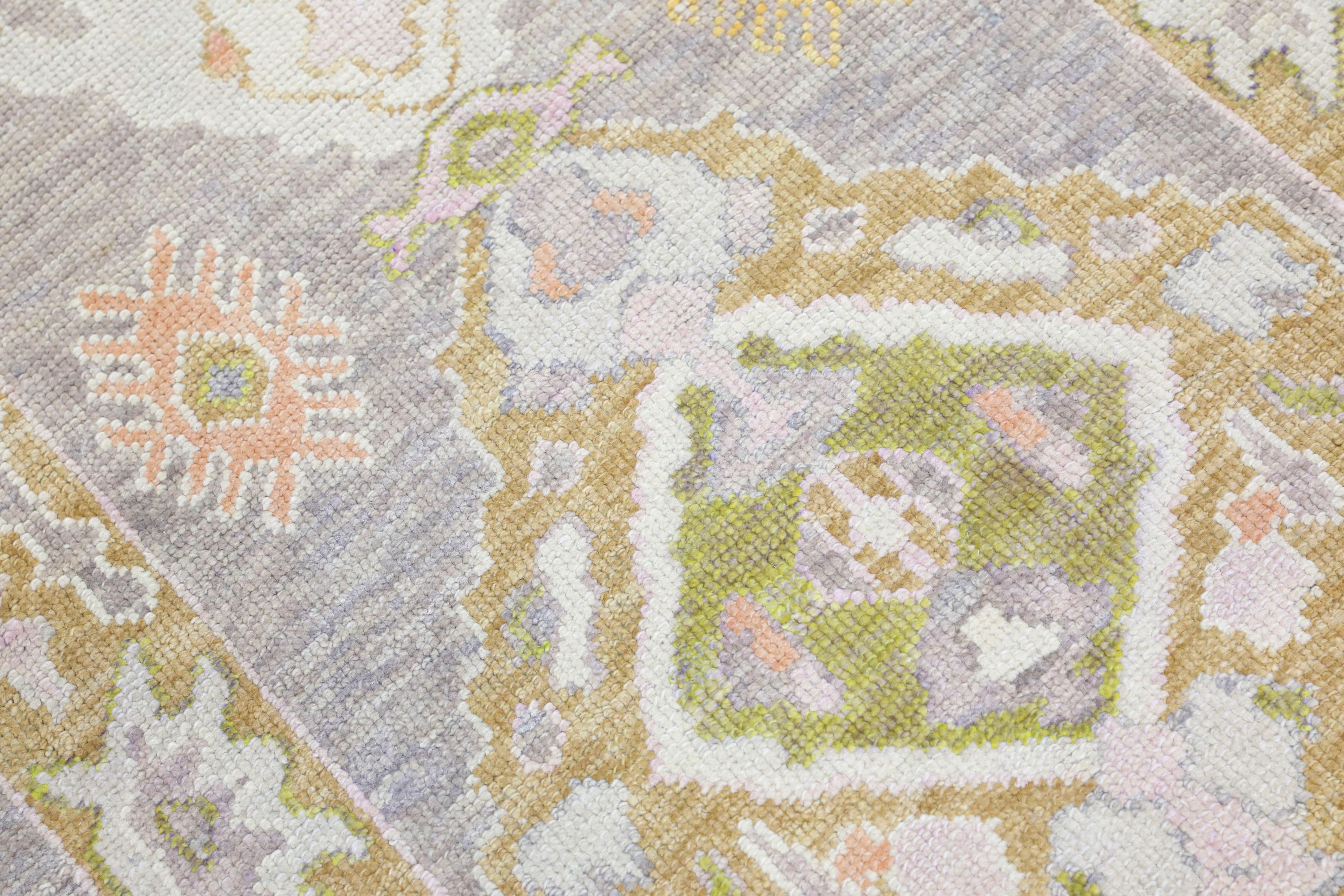 Oushak Rug Oriental Hand Knotted Turkish Oushak 3' x 10'2