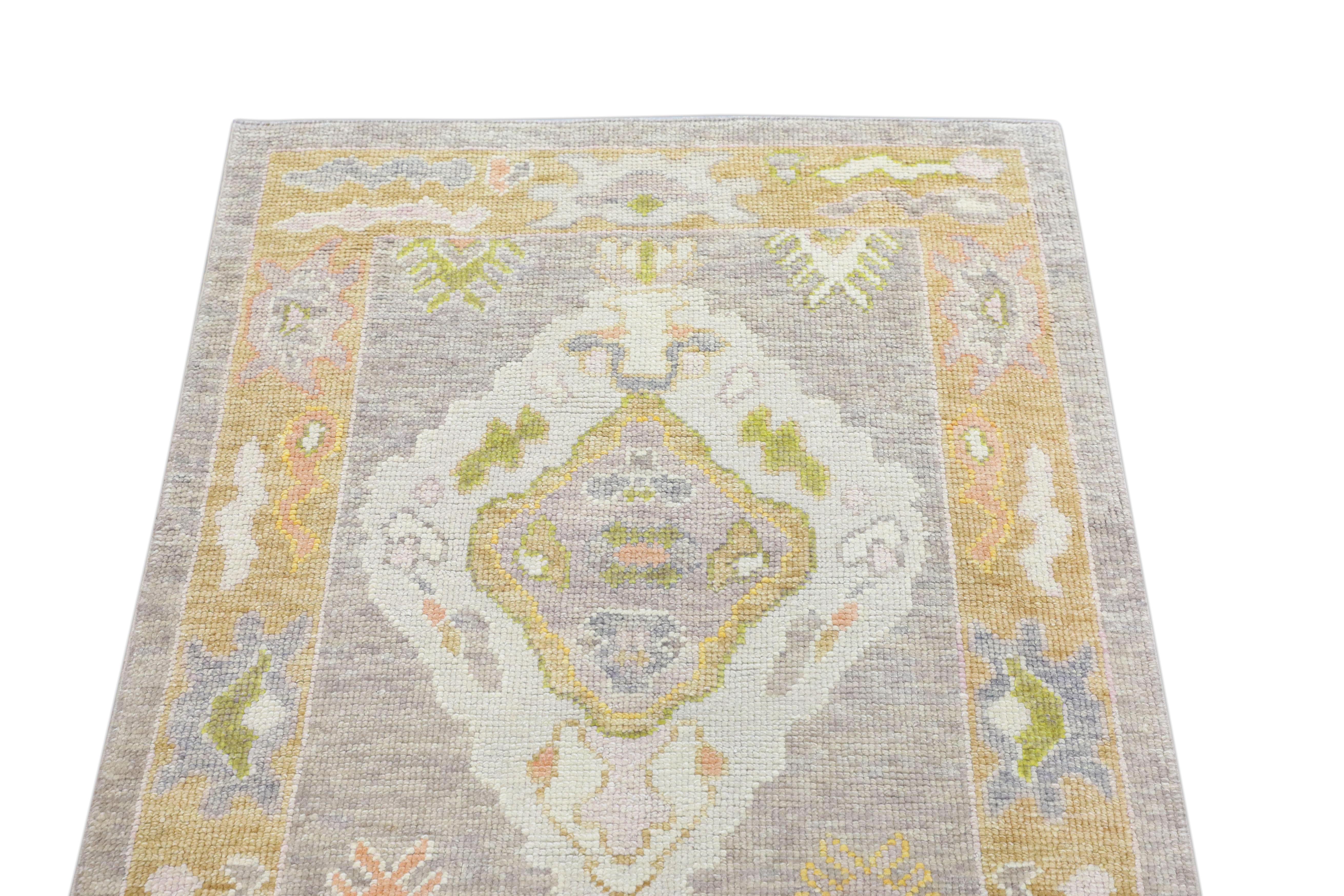 Oushak-Teppich Orientalischer handgeknüpfter türkischer Oushak-Teppich 3' x 10'2