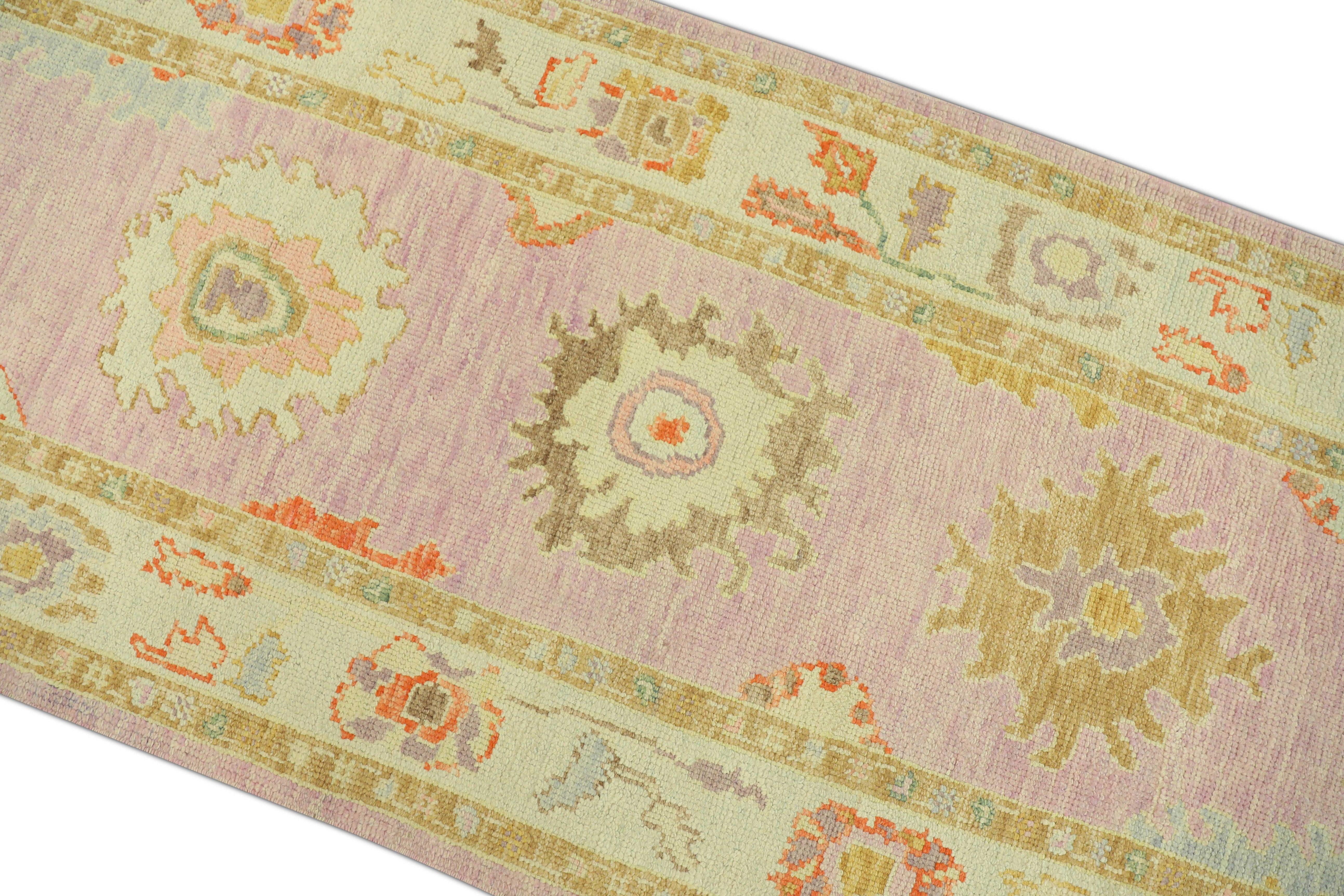 Oushak Rug Oriental Hand Knotted Turkish Oushak 3' x 10'3
