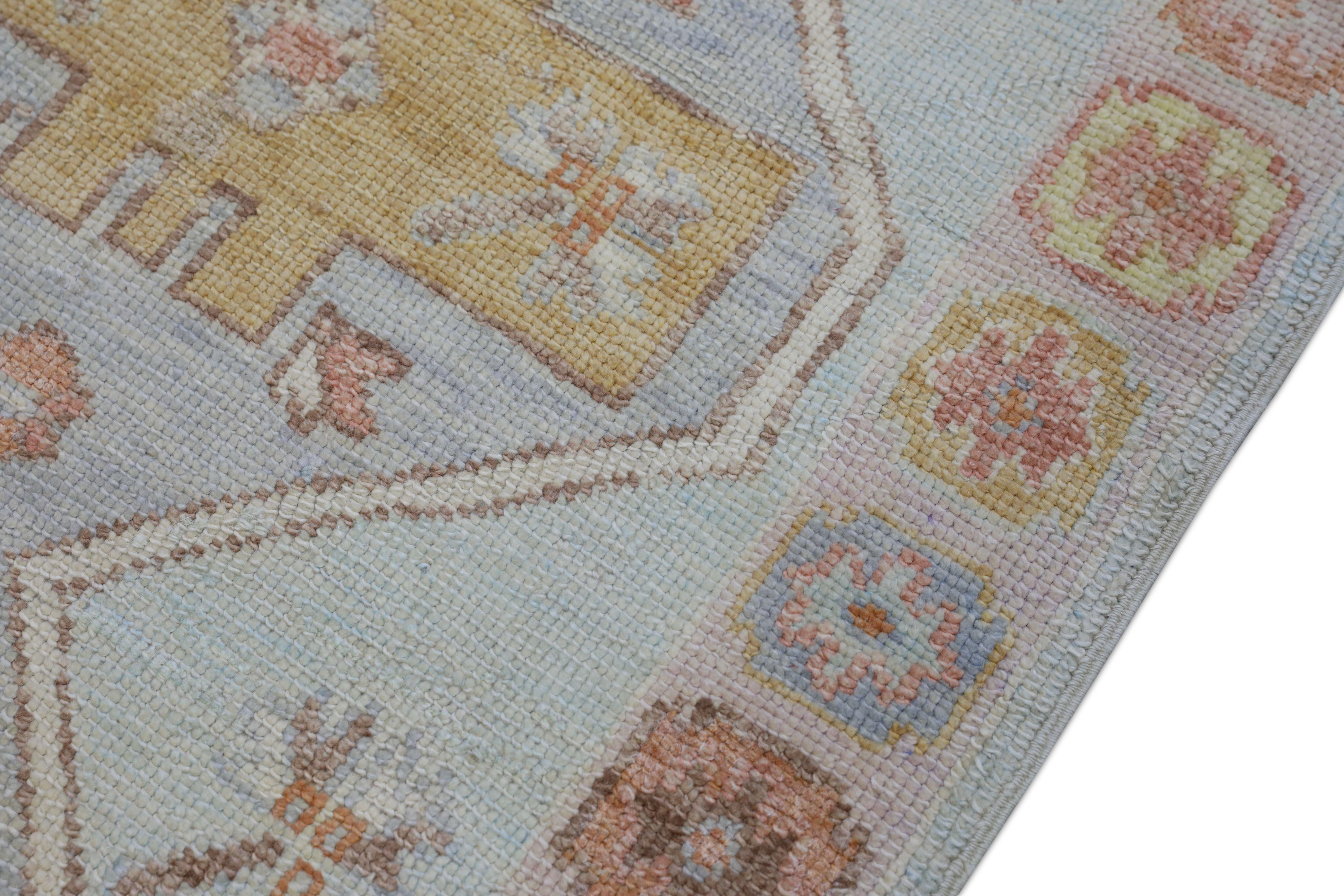 Tappeto Oushak Orientale annodato a mano Turco Oushak 3' x 10'5