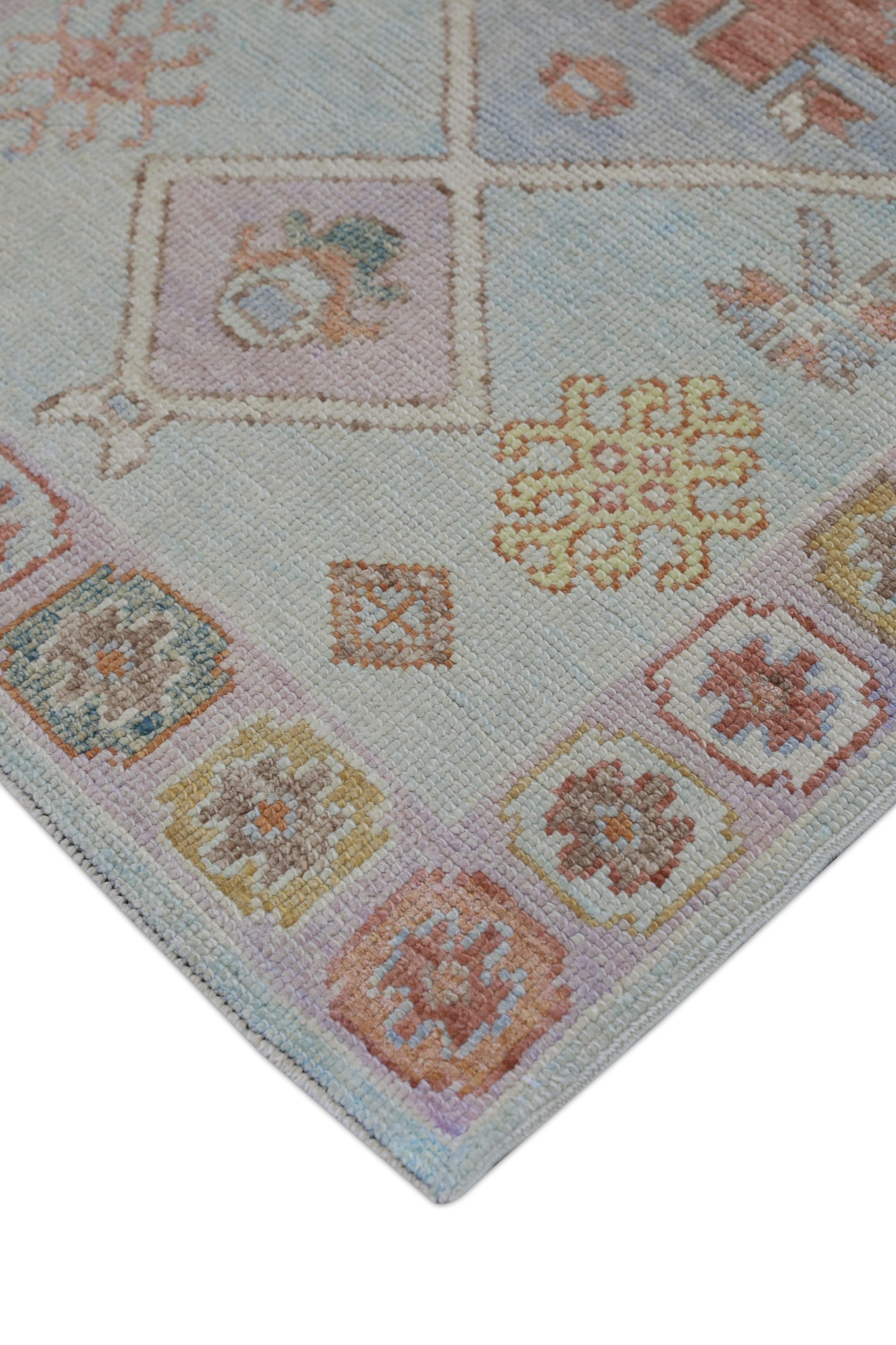 Annodato a mano Tappeto Oushak Orientale annodato a mano Turco Oushak 3' x 10'5