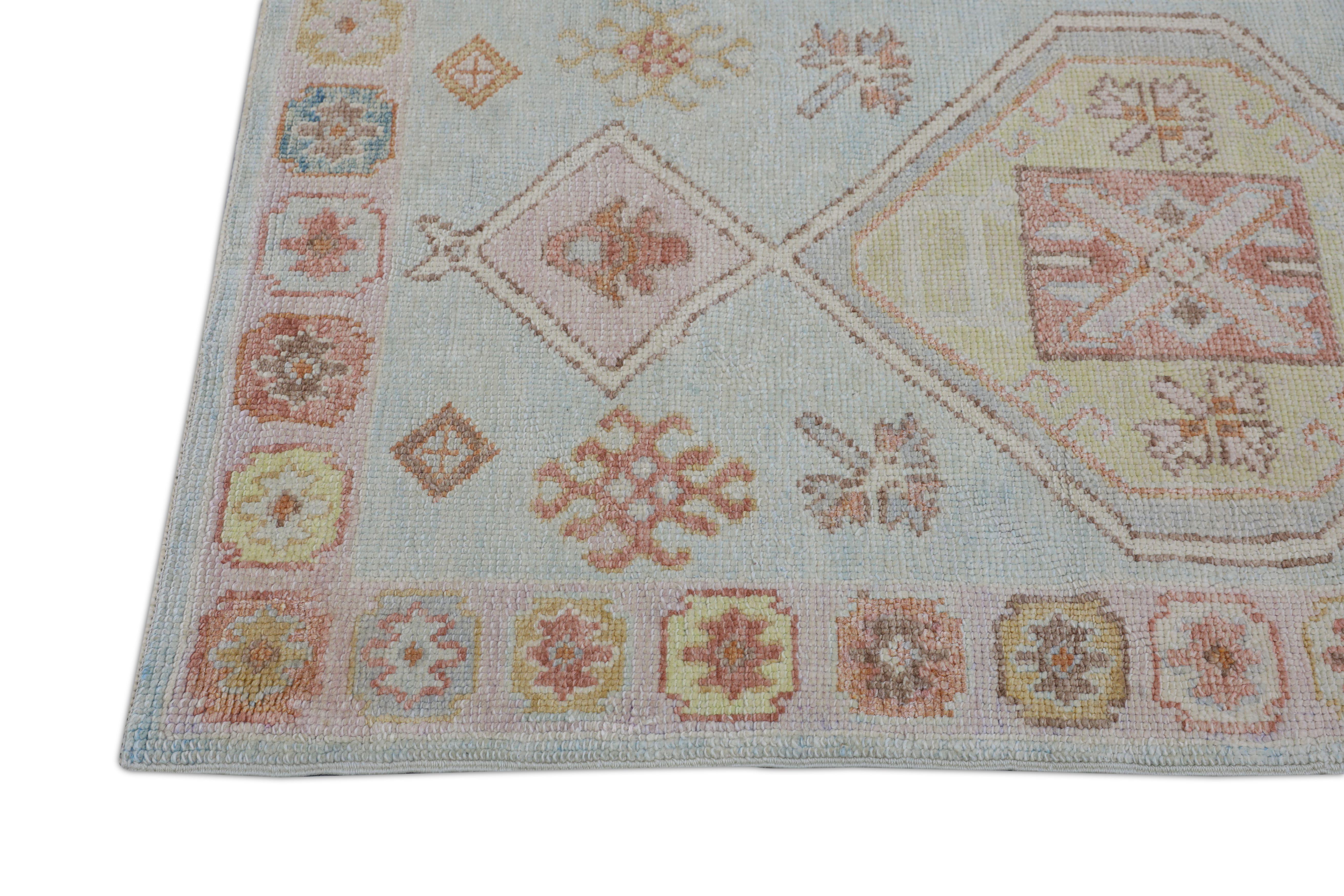 Tappeto Oushak Orientale annodato a mano Turco Oushak 3' x 10'5