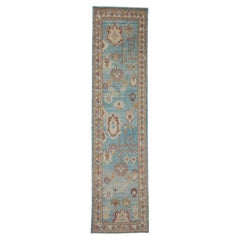 Oushak Rug Oriental Hand Knotted Turkish Oushak 3' x 11'11" #2238