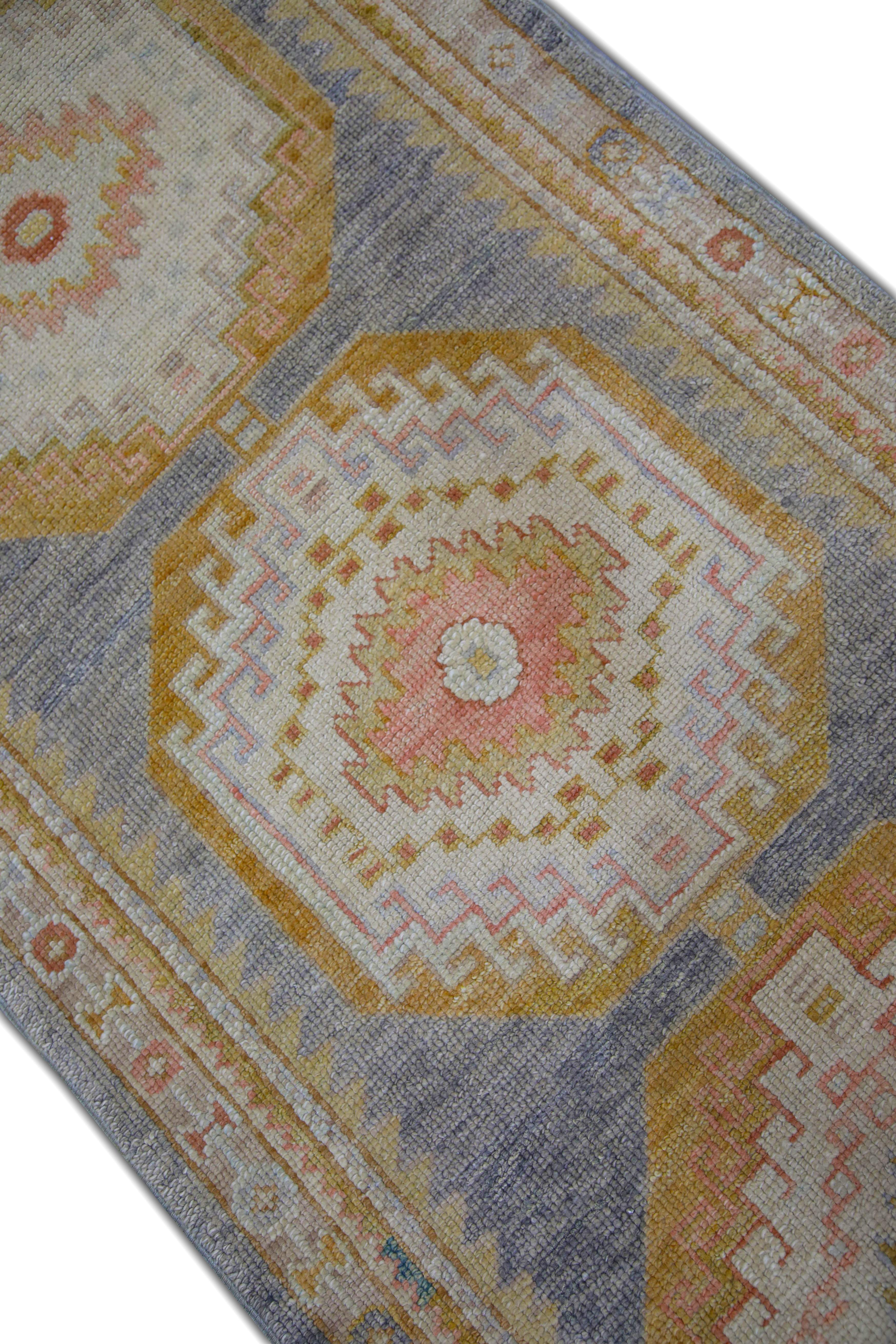 Tappeto Oushak Orientale annodato a mano Turco Oushak 3' x 11'11