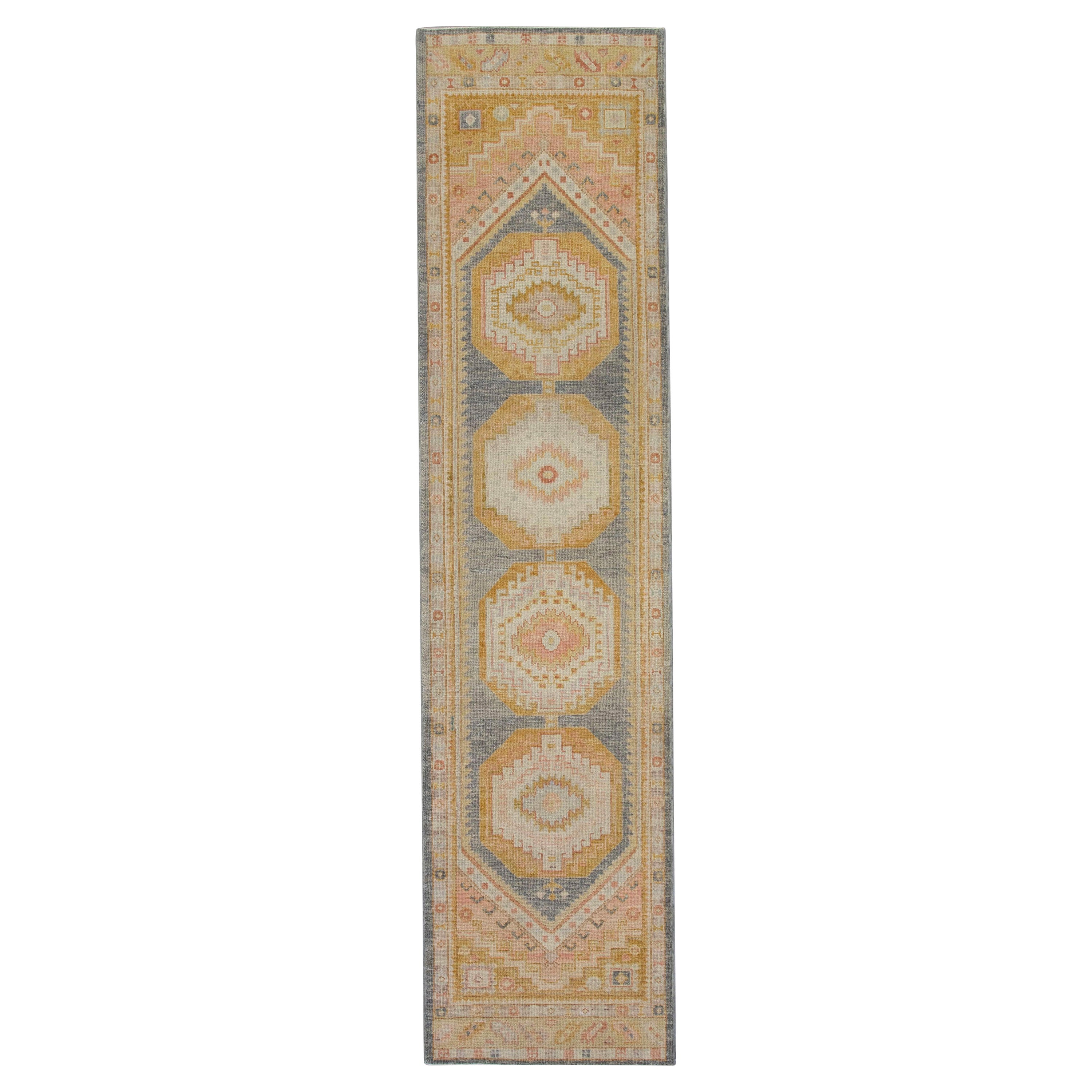 Oushak-Teppich Orientalischer handgeknüpfter türkischer Oushak 3' x 11'11" #5984