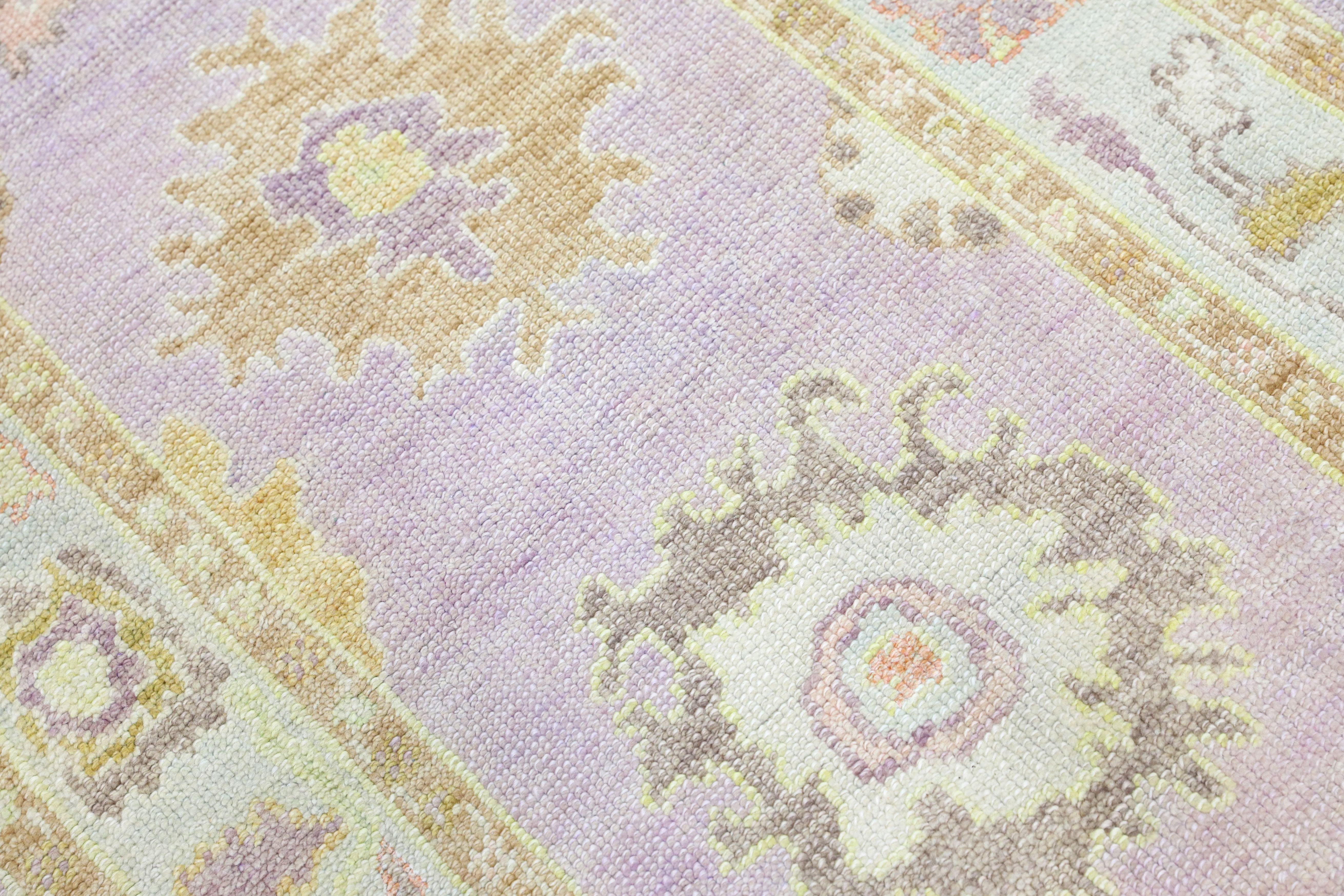 Oushak Rug Oriental Hand Knotted Turkish Oushak 3' x 11'7