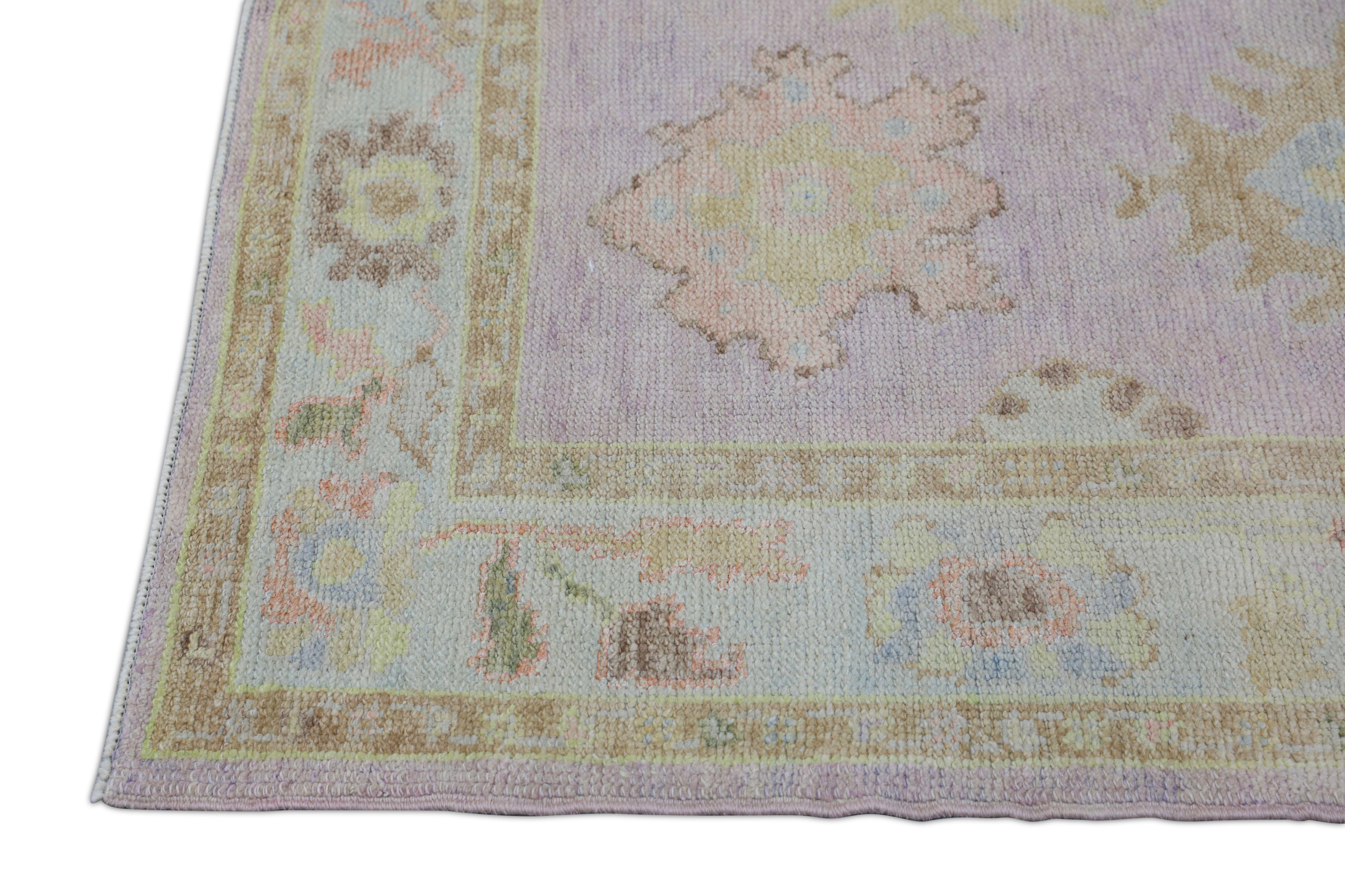 XXI secolo e contemporaneo Tappeto Oushak Orientale annodato a mano Turco Oushak 3' x 11'8